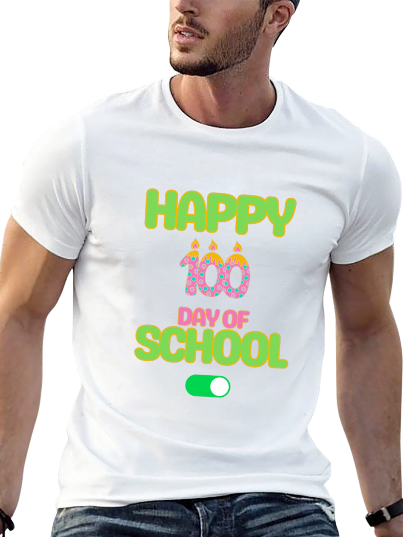 Happy 100th Day of School Black T-Shirt