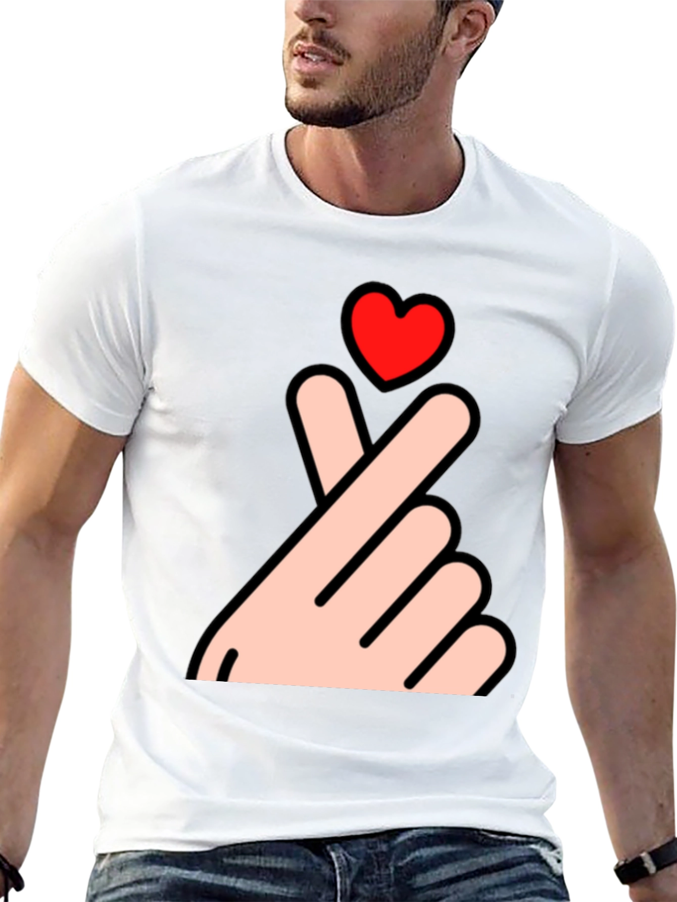 Finger Heart T-Shirt - Korean Love Sign Tee