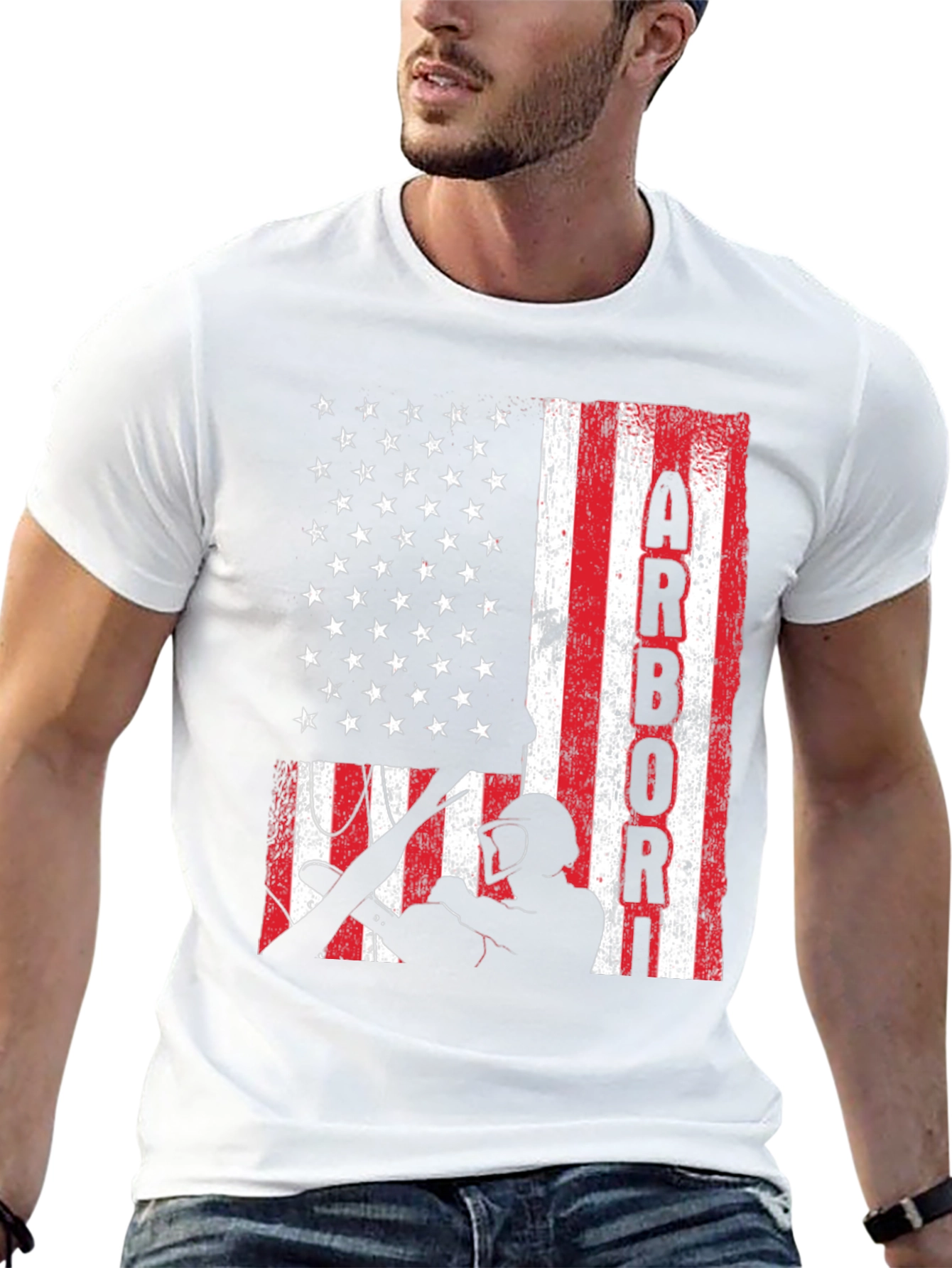 Arborist American Flag T-Shirt - Tree Surgeon Pride