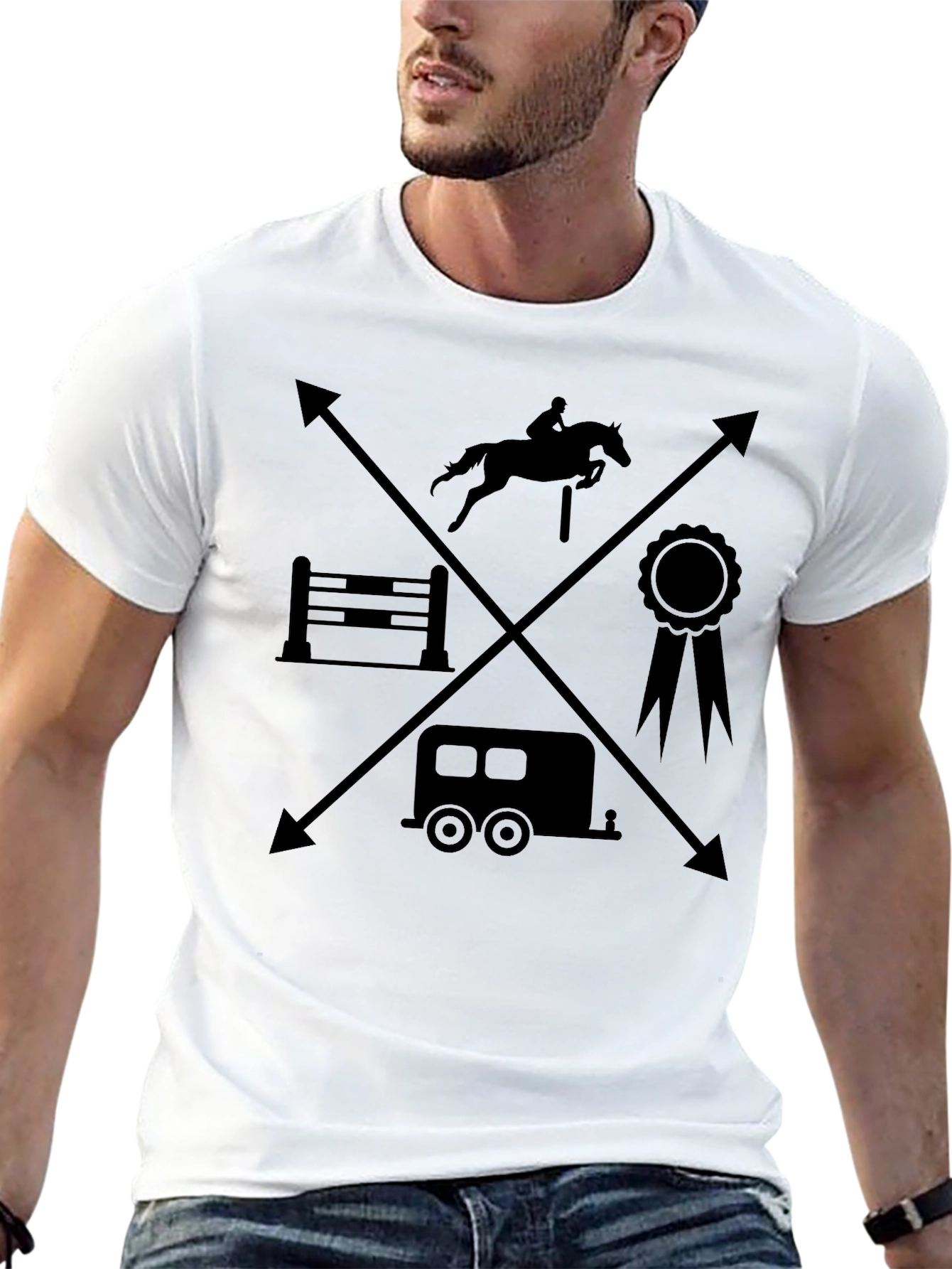 Equestrian T-Shirt - Horse Jumping Design