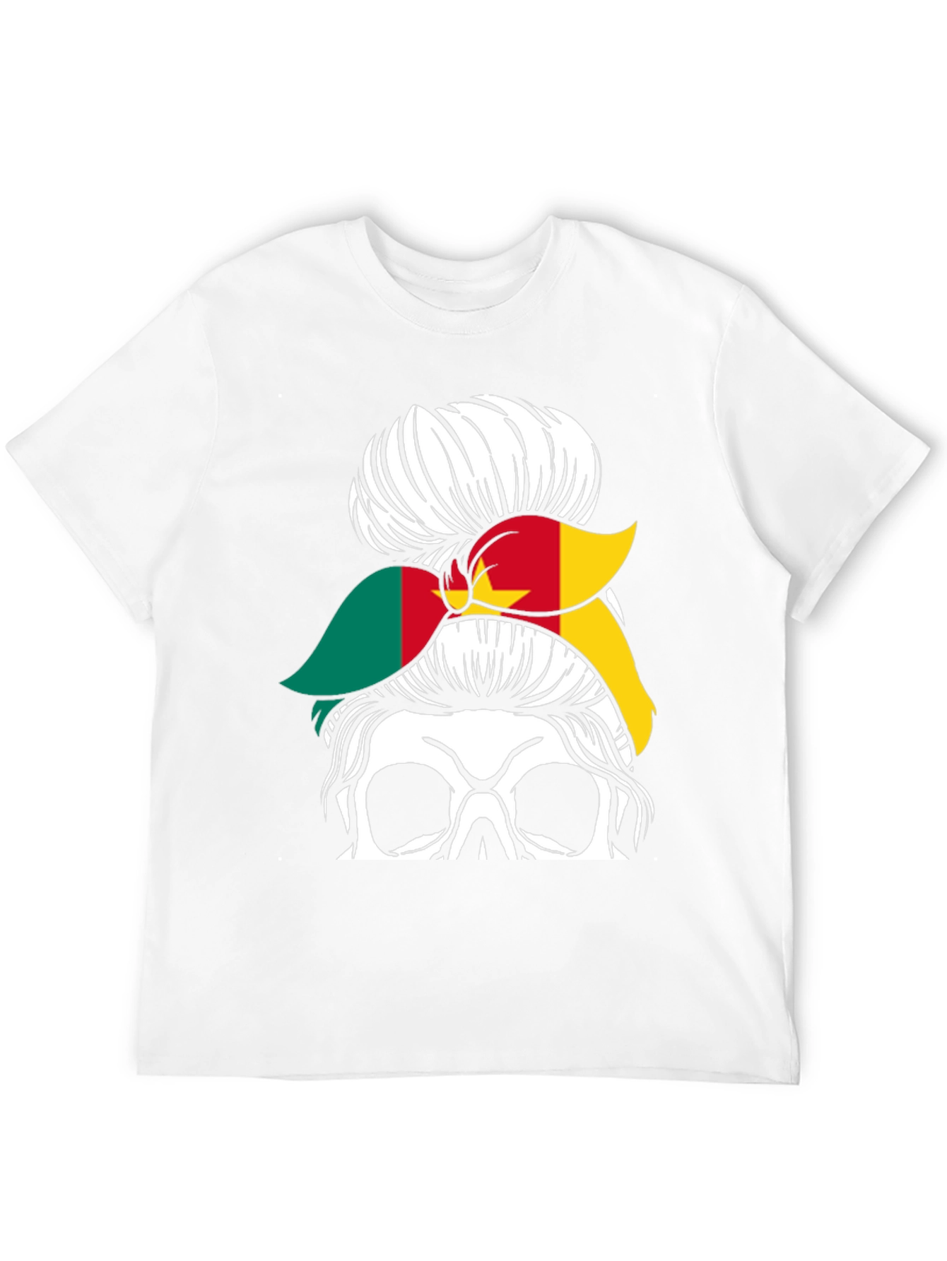 Cameroon Messy Bun Skull T-Shirt