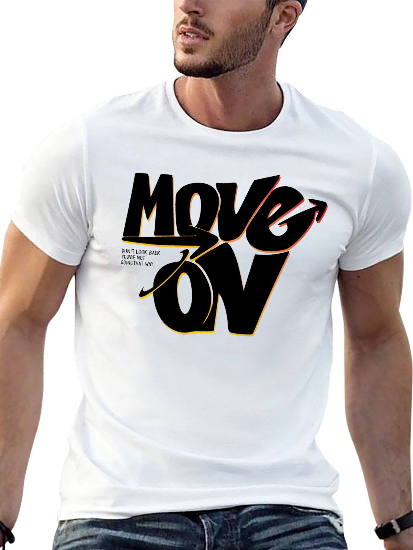 Move On Graphic Print Black T-Shirt