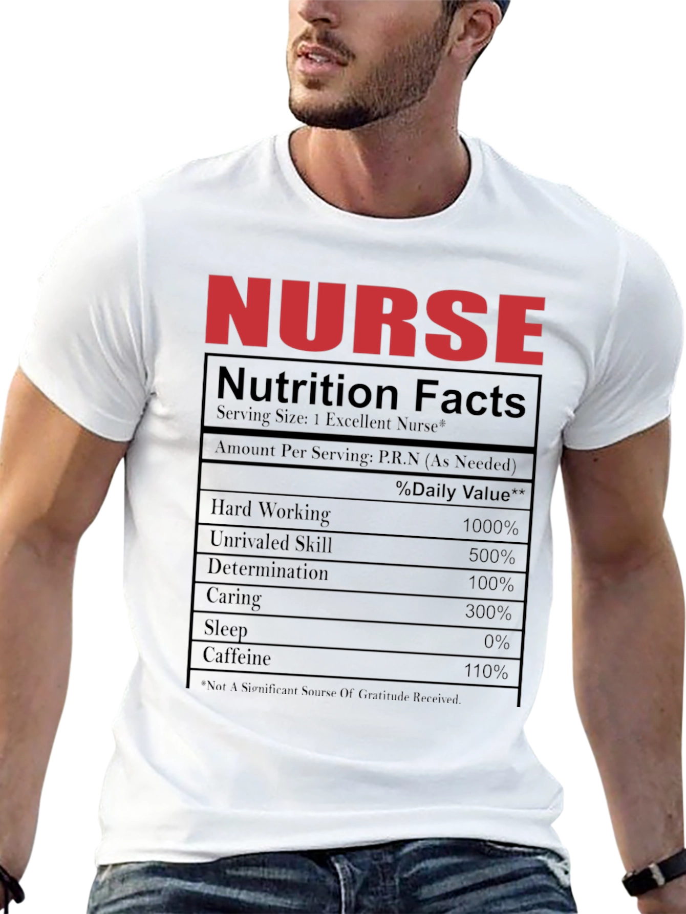Nurse Nutrition Facts Black T-Shirt