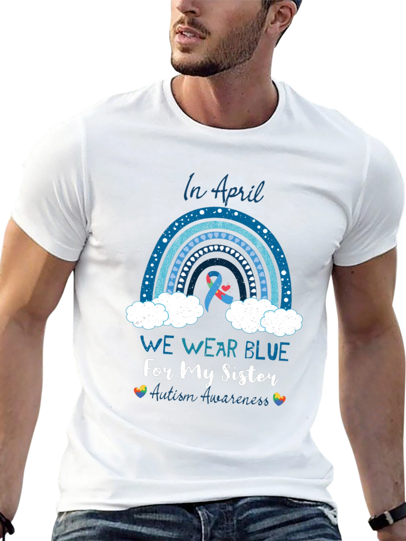 Autism Awareness Sister T-Shirt - We Wear Blue