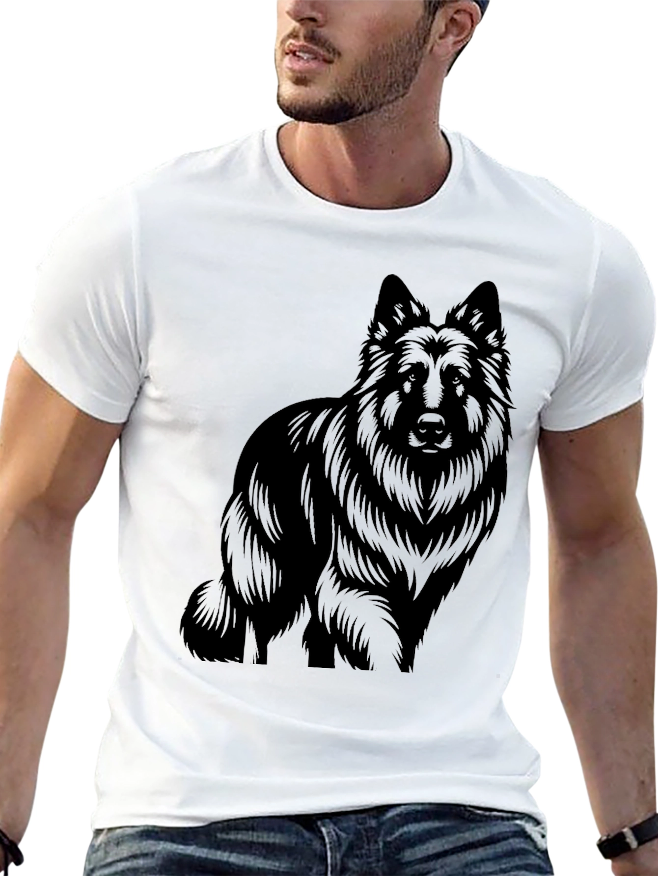 Black Dog Graphic Tee - Stylish Canine Design
