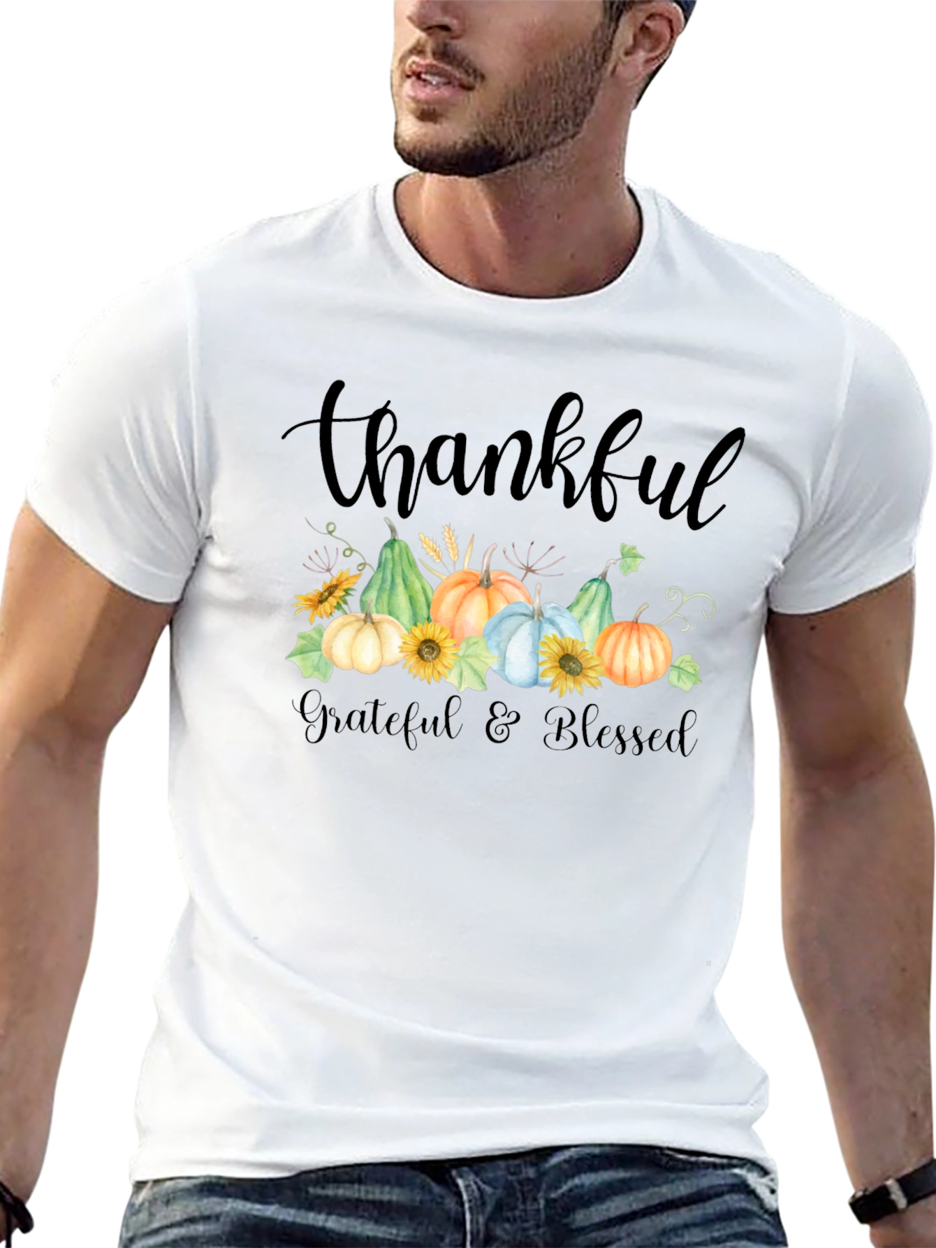 Thankful Grateful Blessed Fall T-Shirt
