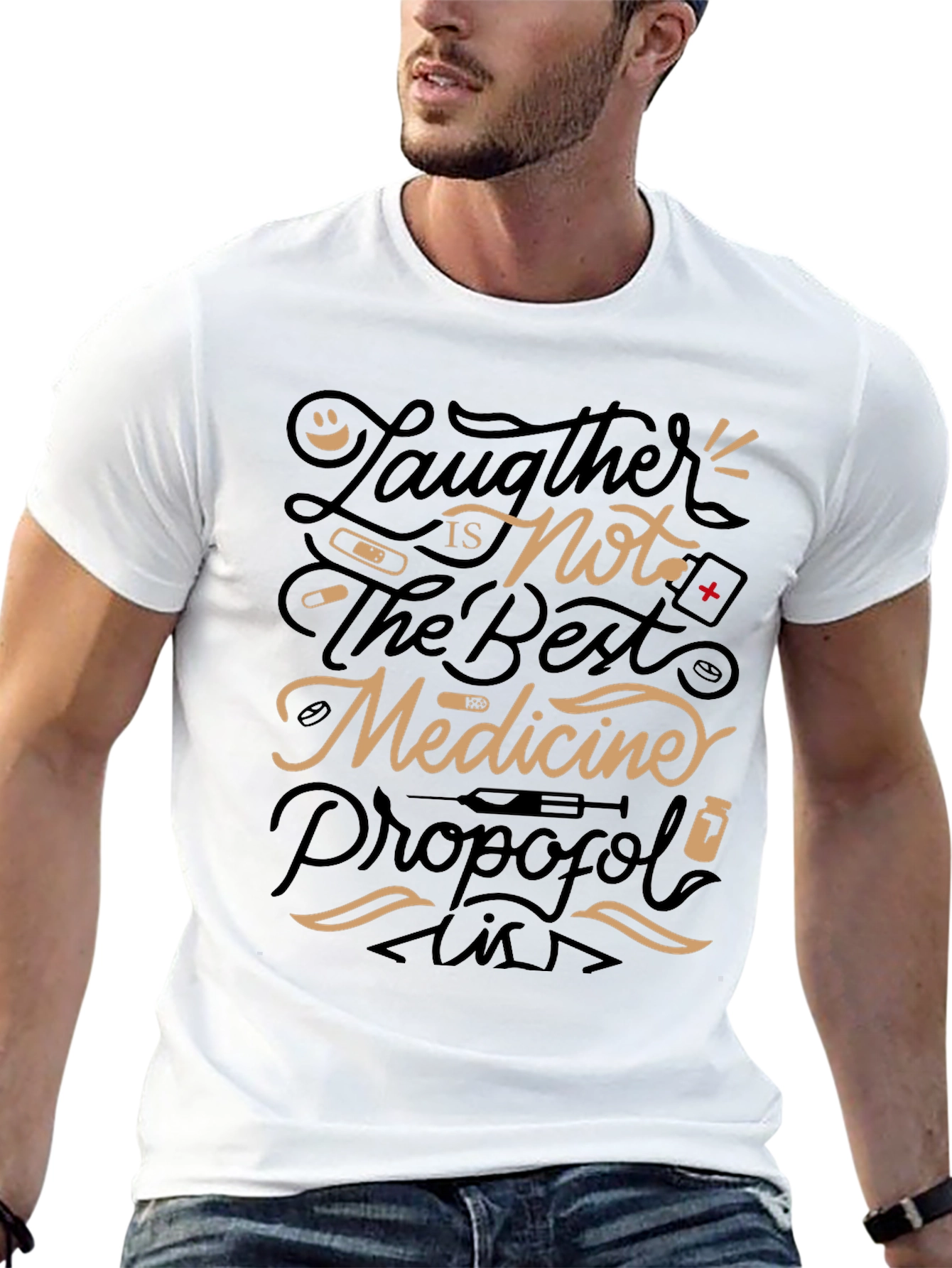 Humorous Medical T-Shirt: Laughter Not Best Medicine