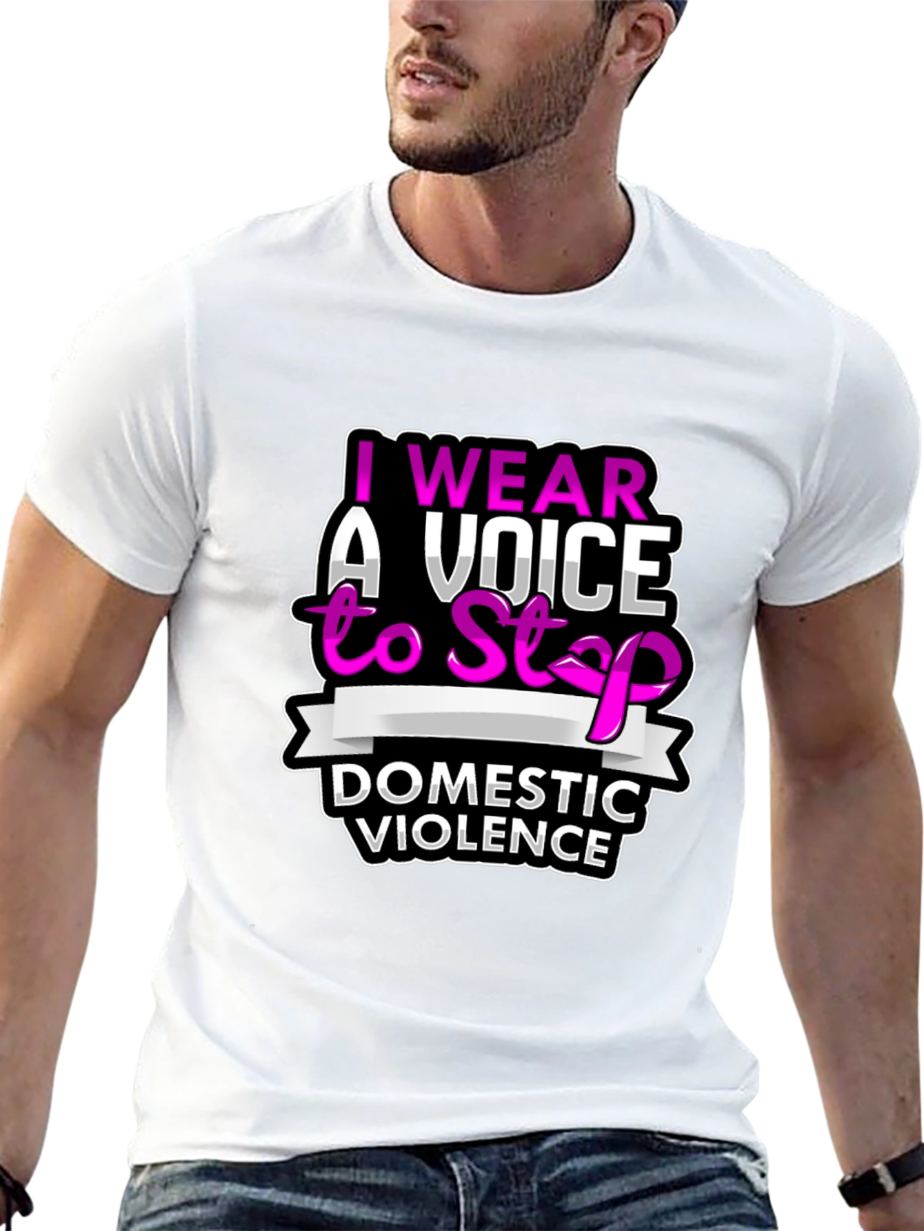 I Wear A Voice To Stop Domestic Violence T-Shirt