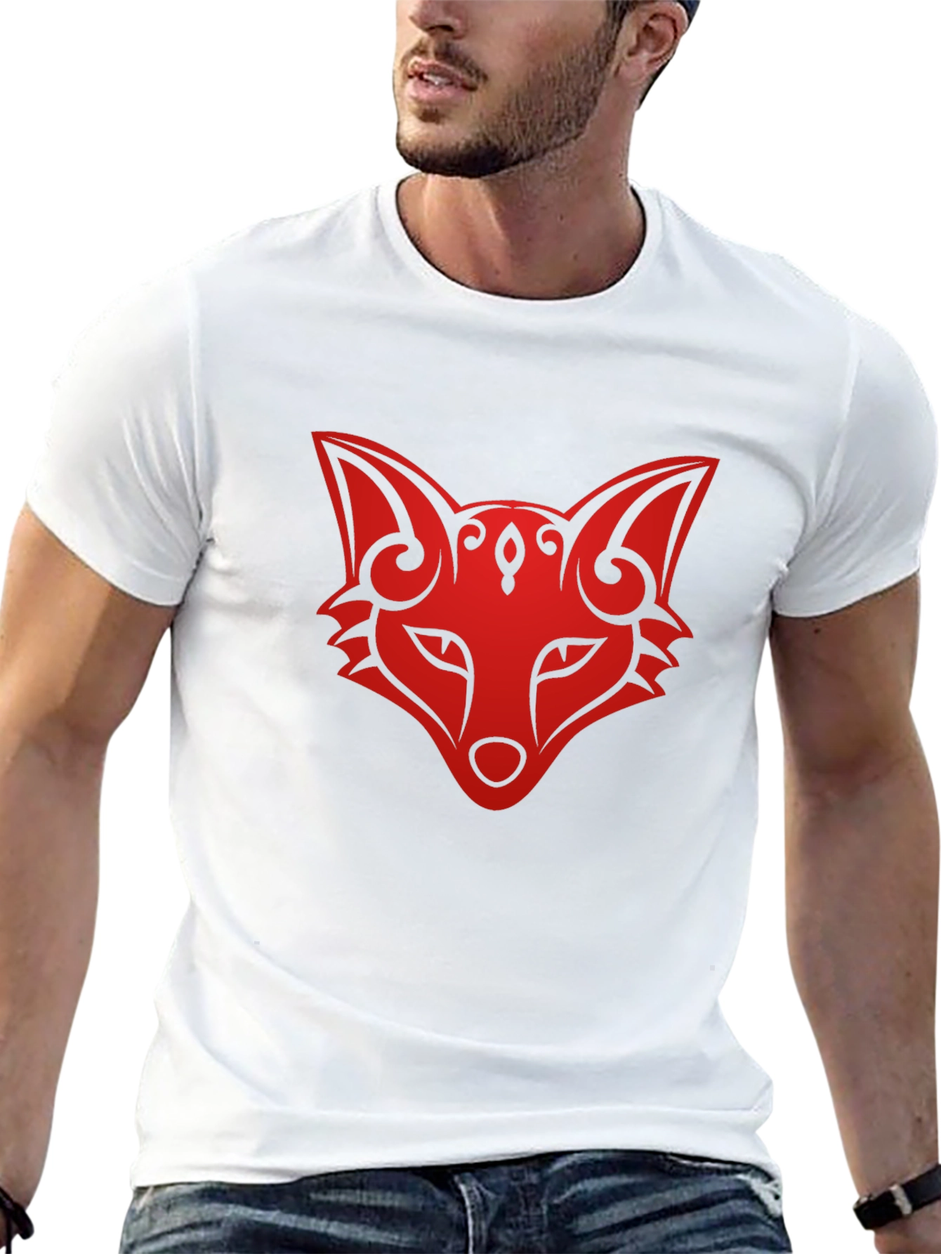 Fox Head Graphic Tee - Stylish Black T-Shirt