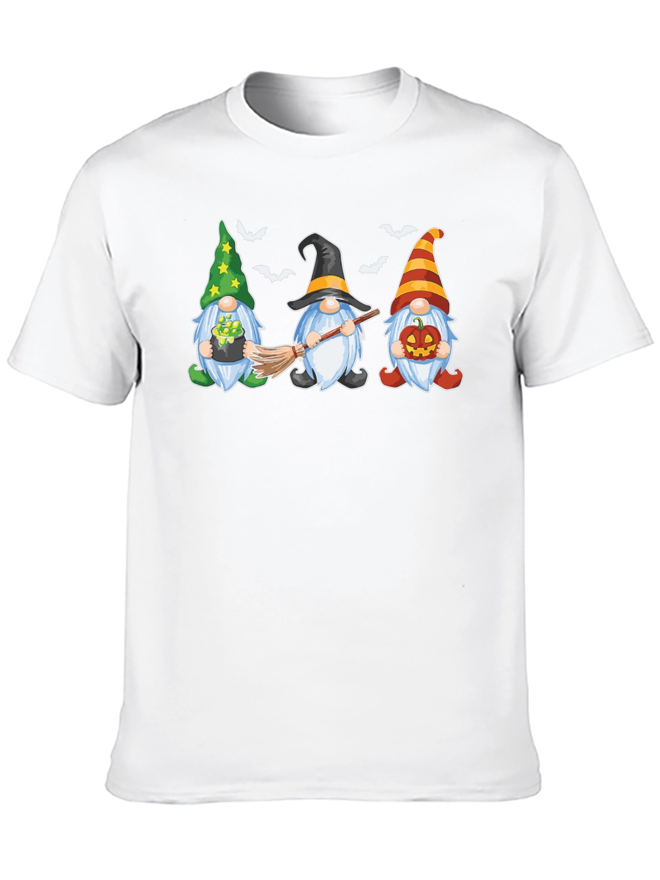 Halloween Gnomes Graphic Print Crew Neck T-Shirt