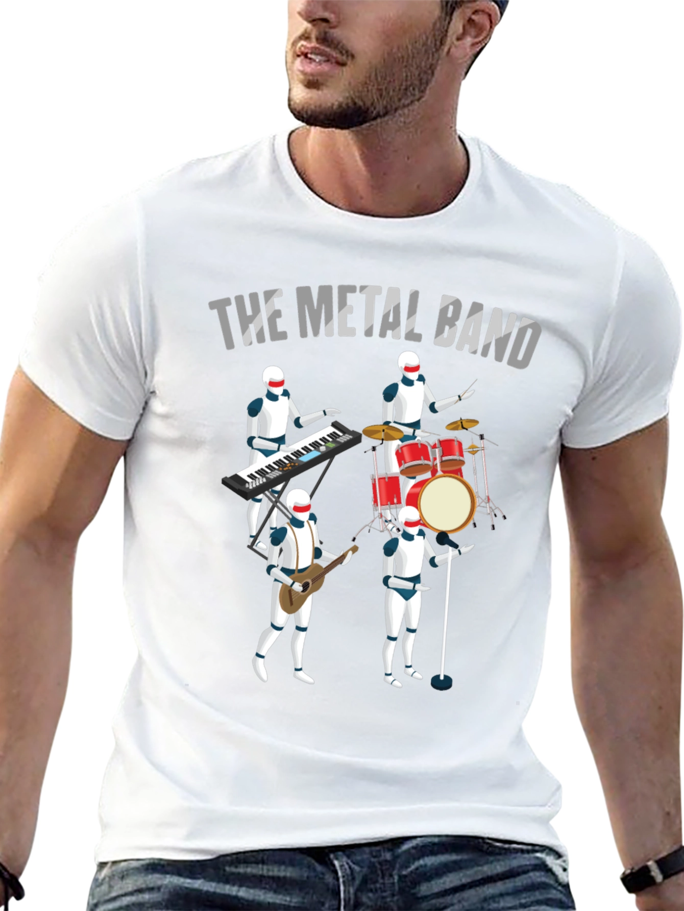 The Metal Band T-Shirt - Robot Music Band Tee