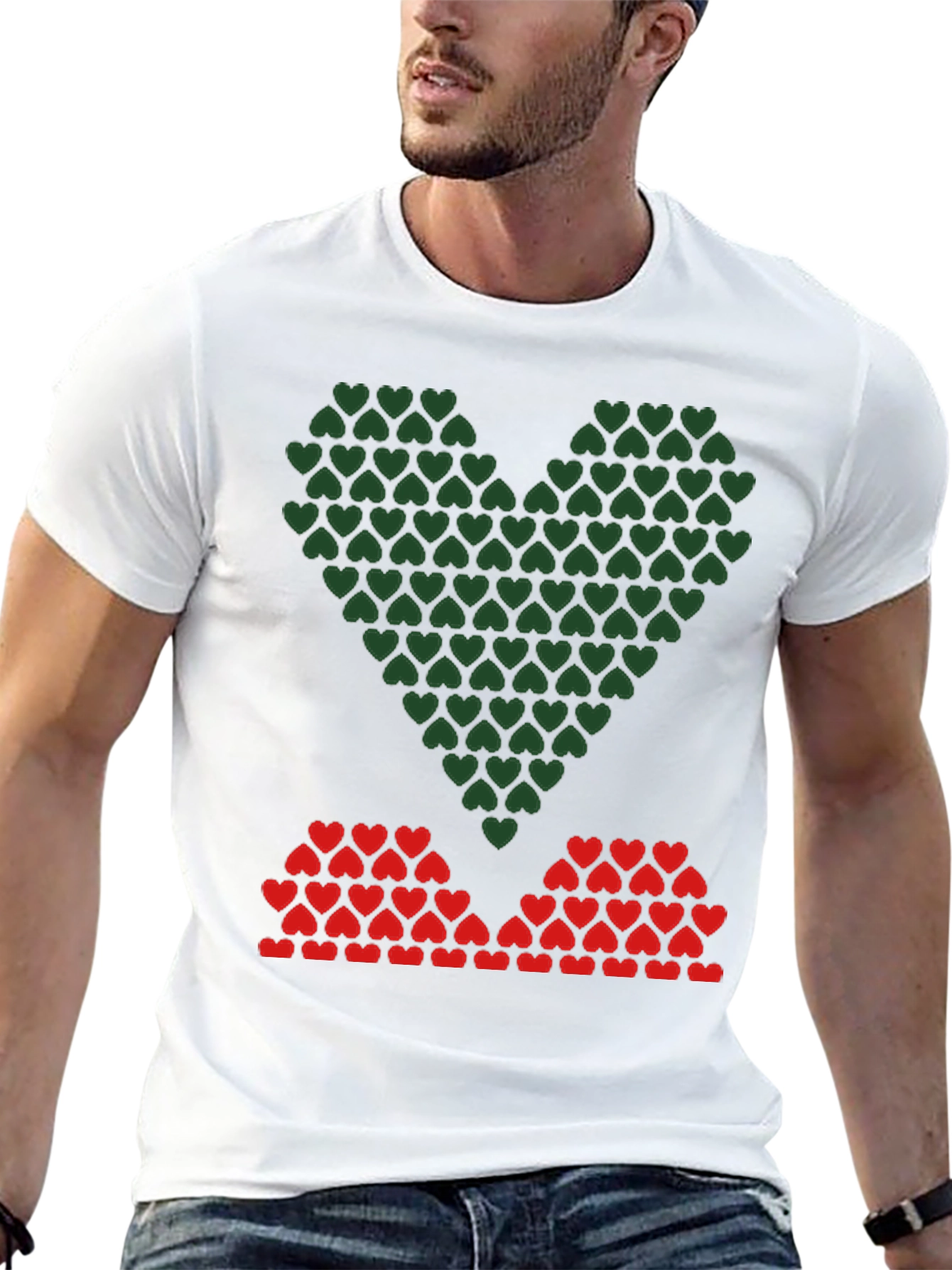 Heart Pattern Graphic Tee