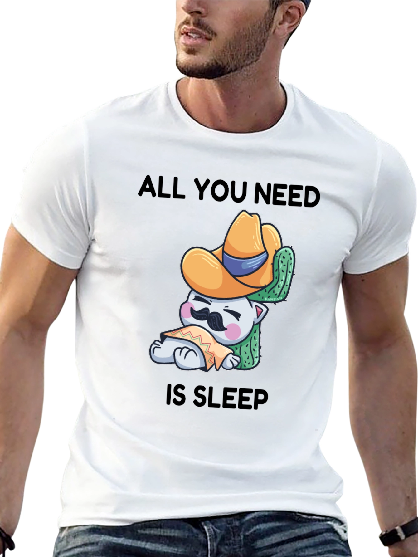 Sleepy Cat Cactus T-Shirt - Comfort & Style