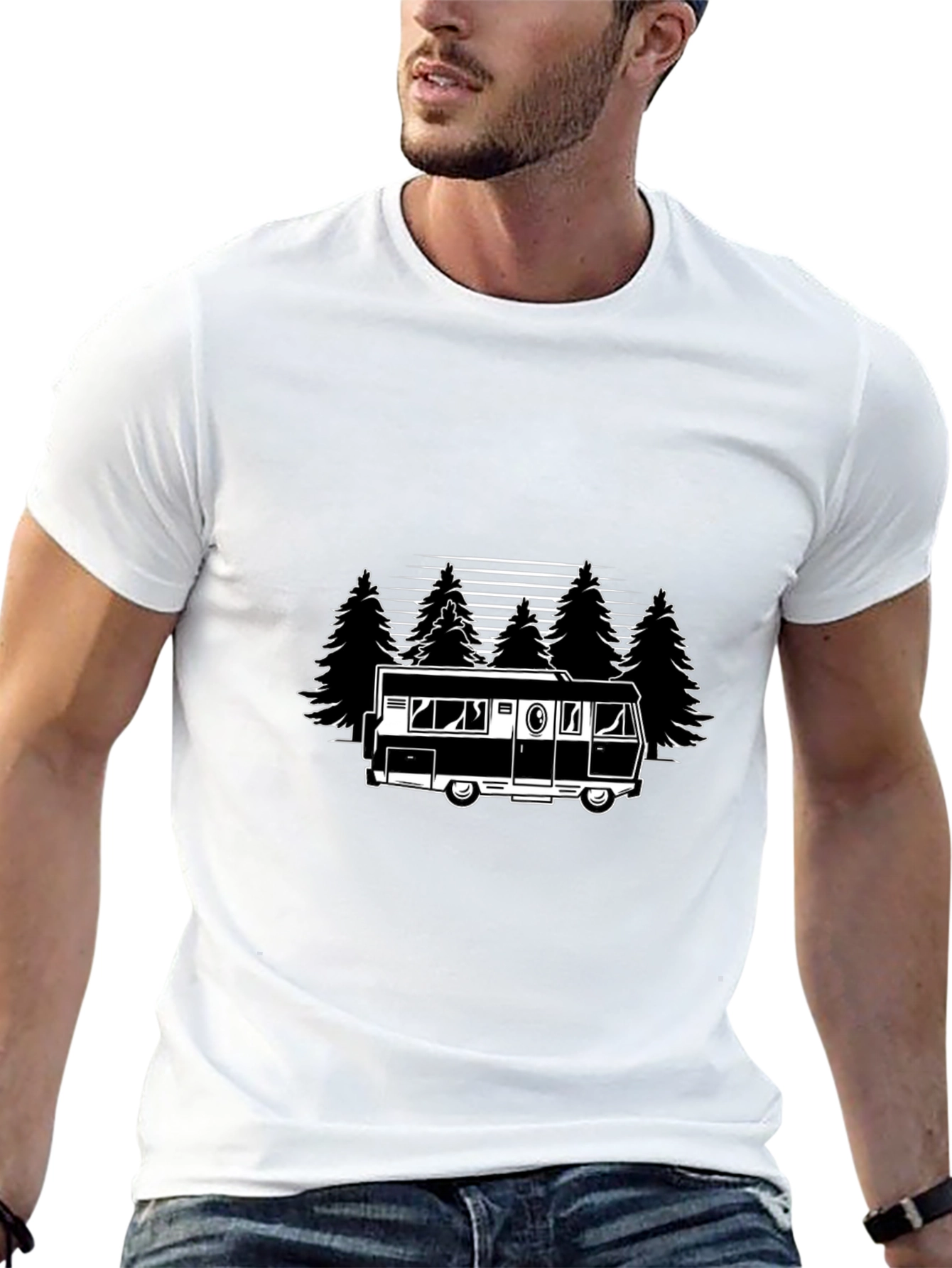 Camping Adventure Graphic Tee - Black