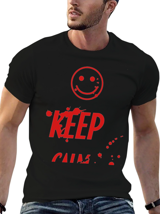 Keep Calm T-Shirt - Graphic Tee - Smiley Face