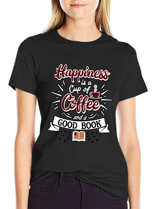 Happiness Coffee and Book T-Shirt