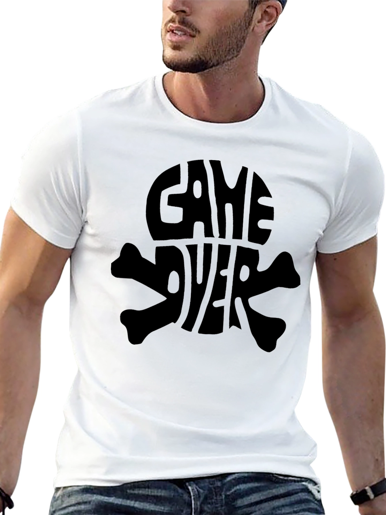 Game Over Skull T-Shirt - Gamer Graphic Tee