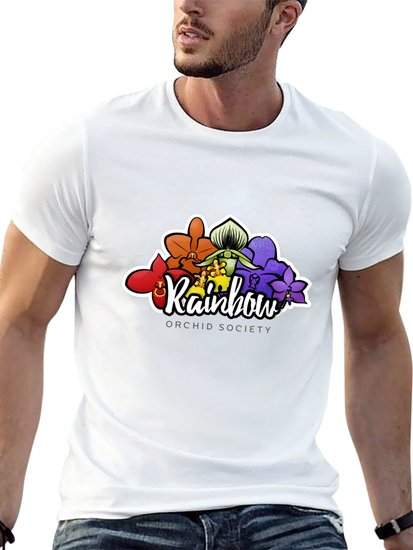 Rainbow Orchid Society Black T-Shirt