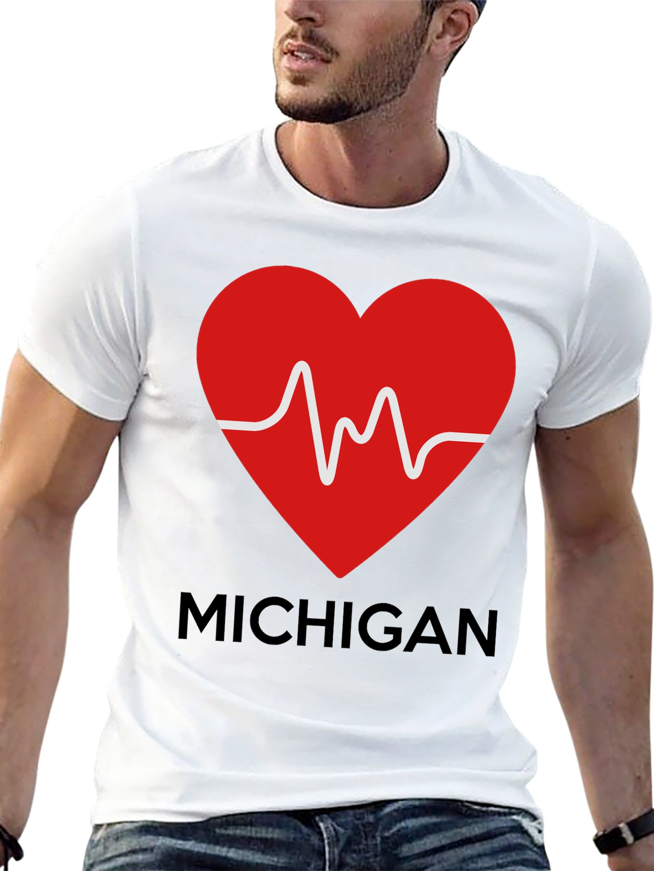 Michigan Love Heartbeat T-Shirt