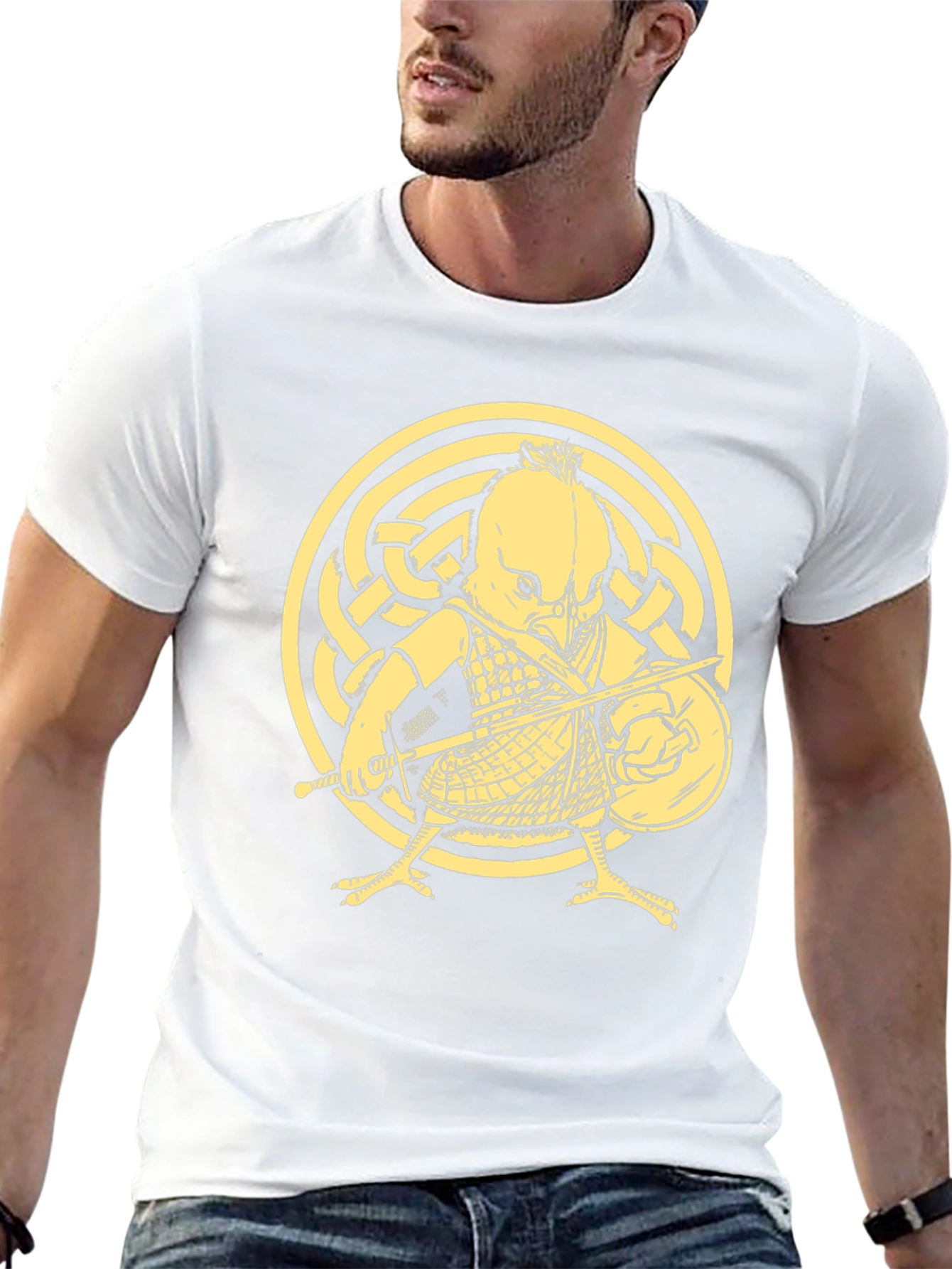 Black T-Shirt with Warrior Chicken Graphic
