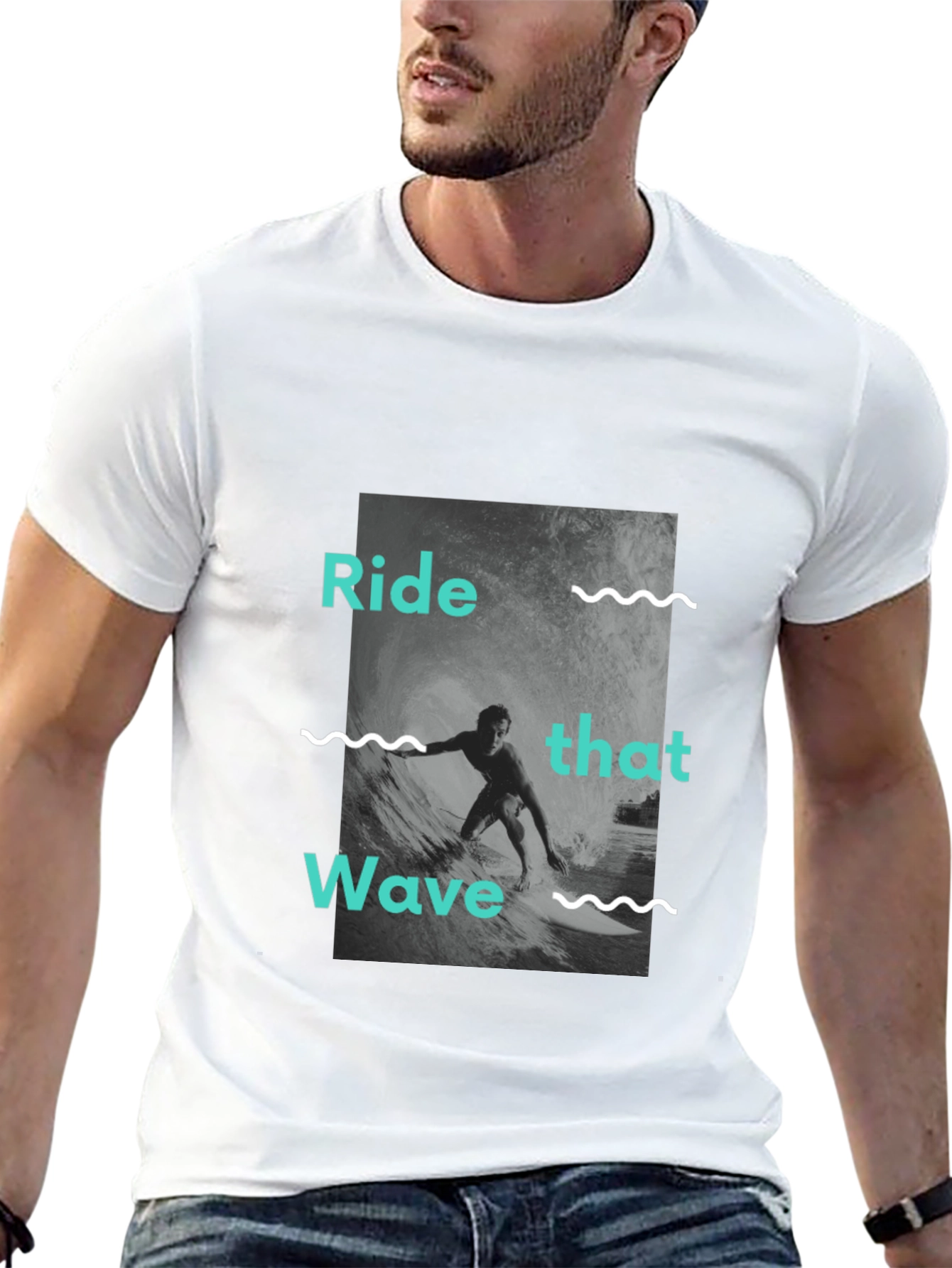 Ride That Wave Graphic Tee - Black Cotton