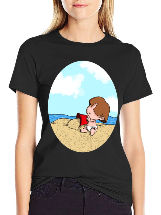 Beach Baby Graphic T-Shirt - Black
