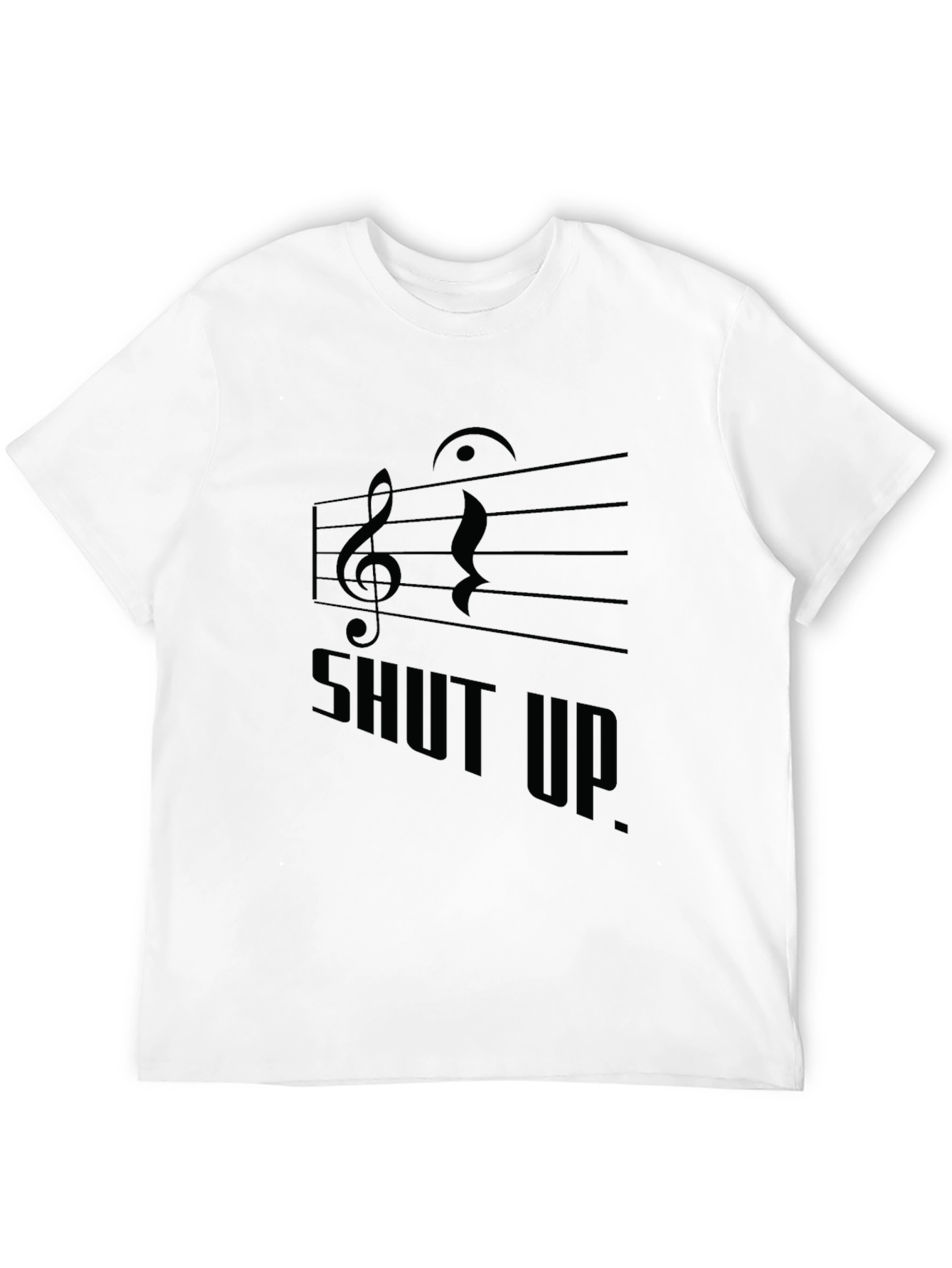 Musical Shut Up. Black Graphic Tee