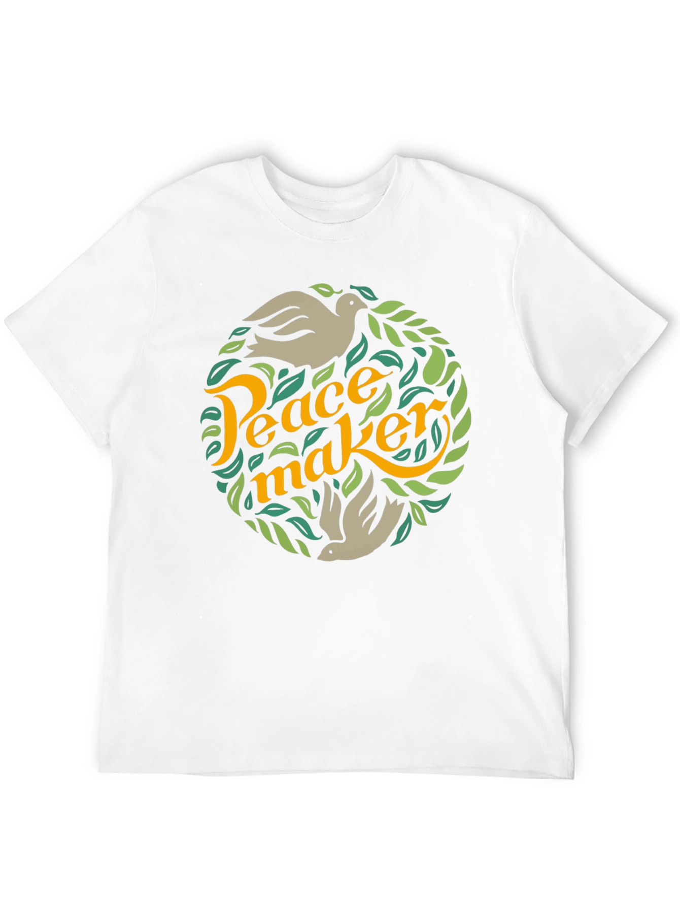 Peace Maker Graphic Tee - Dove & Leaf Design