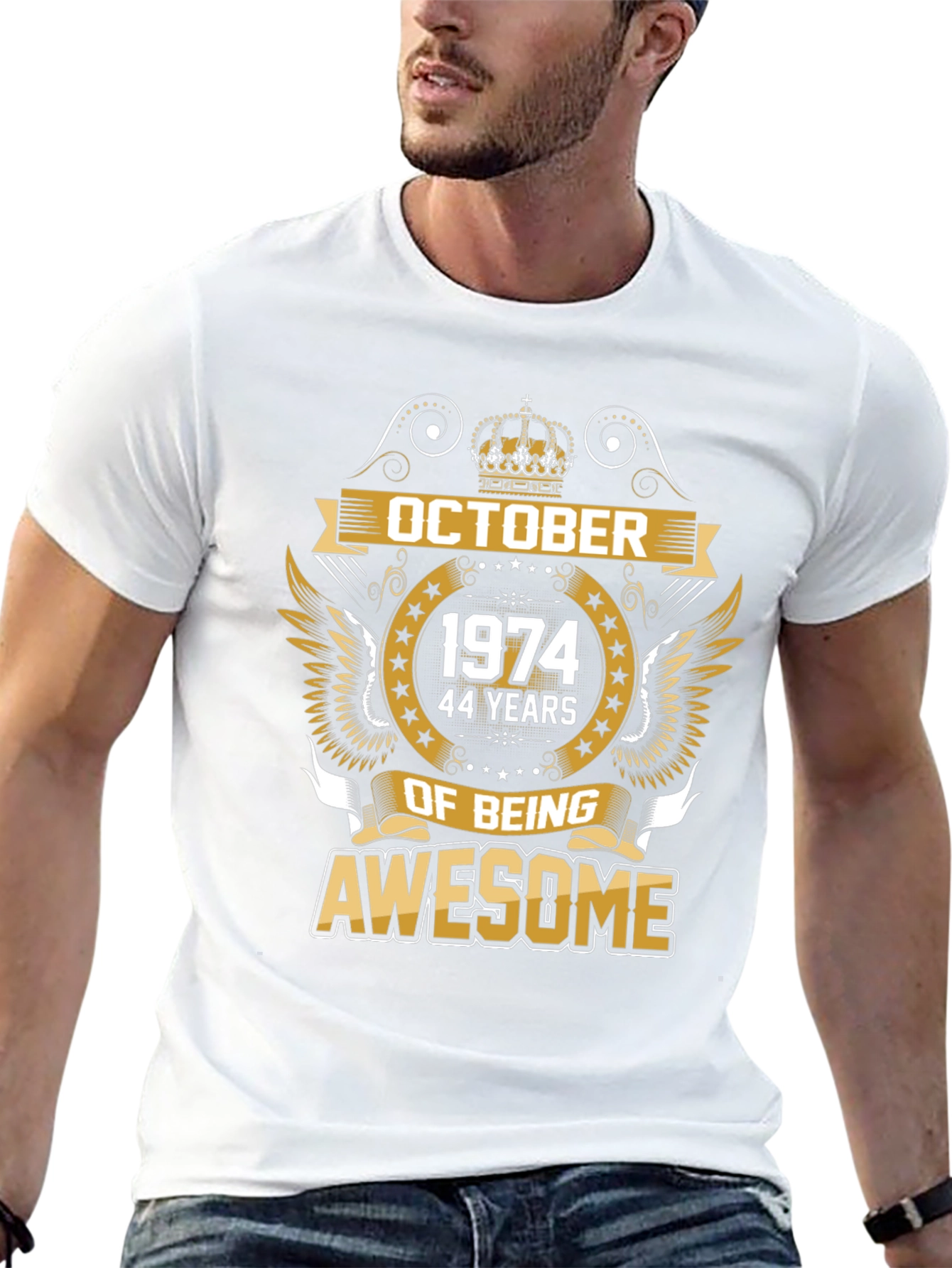 October 1974 Awesome 44 Years Birthday T-Shirt