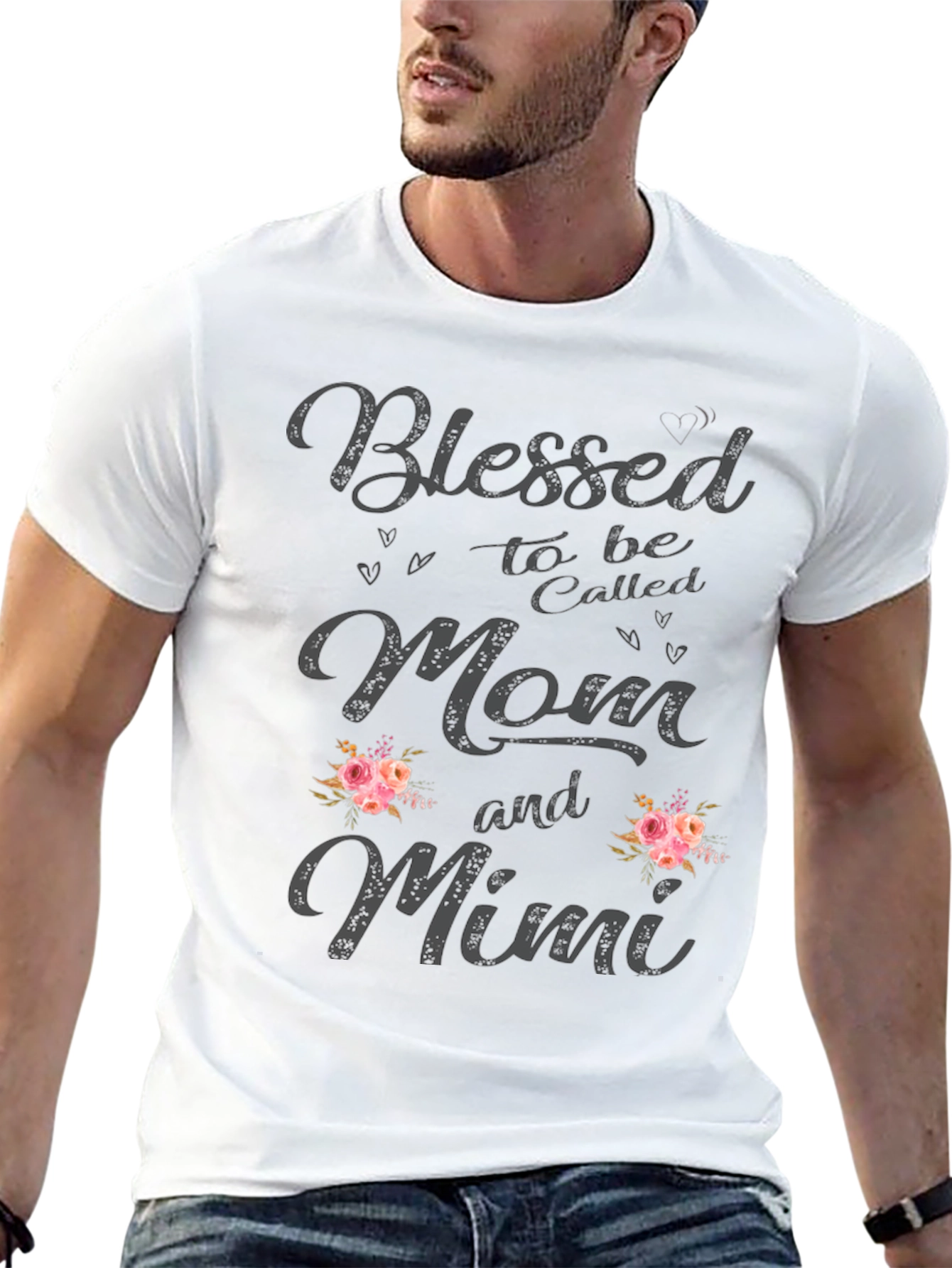 Blessed Mom and Mimi Floral Graphic Tee