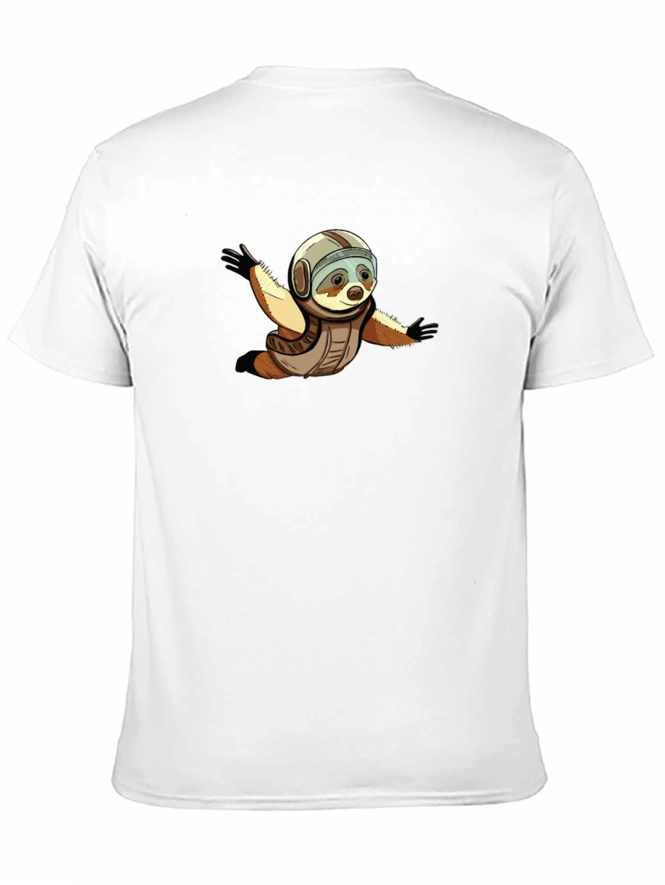 Sloth Skydiver Graphic T-Shirt - Black Cotton Tee