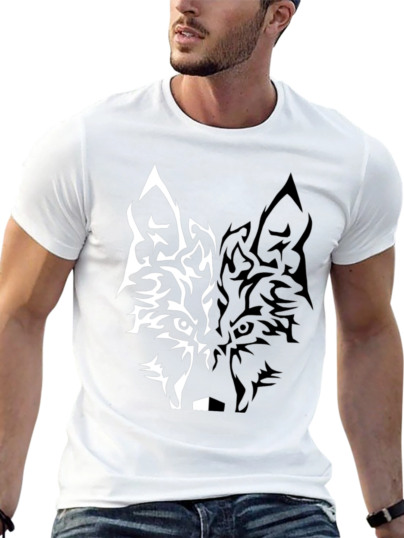 Wolf Graphic Tee - Black Short Sleeve T-Shirt