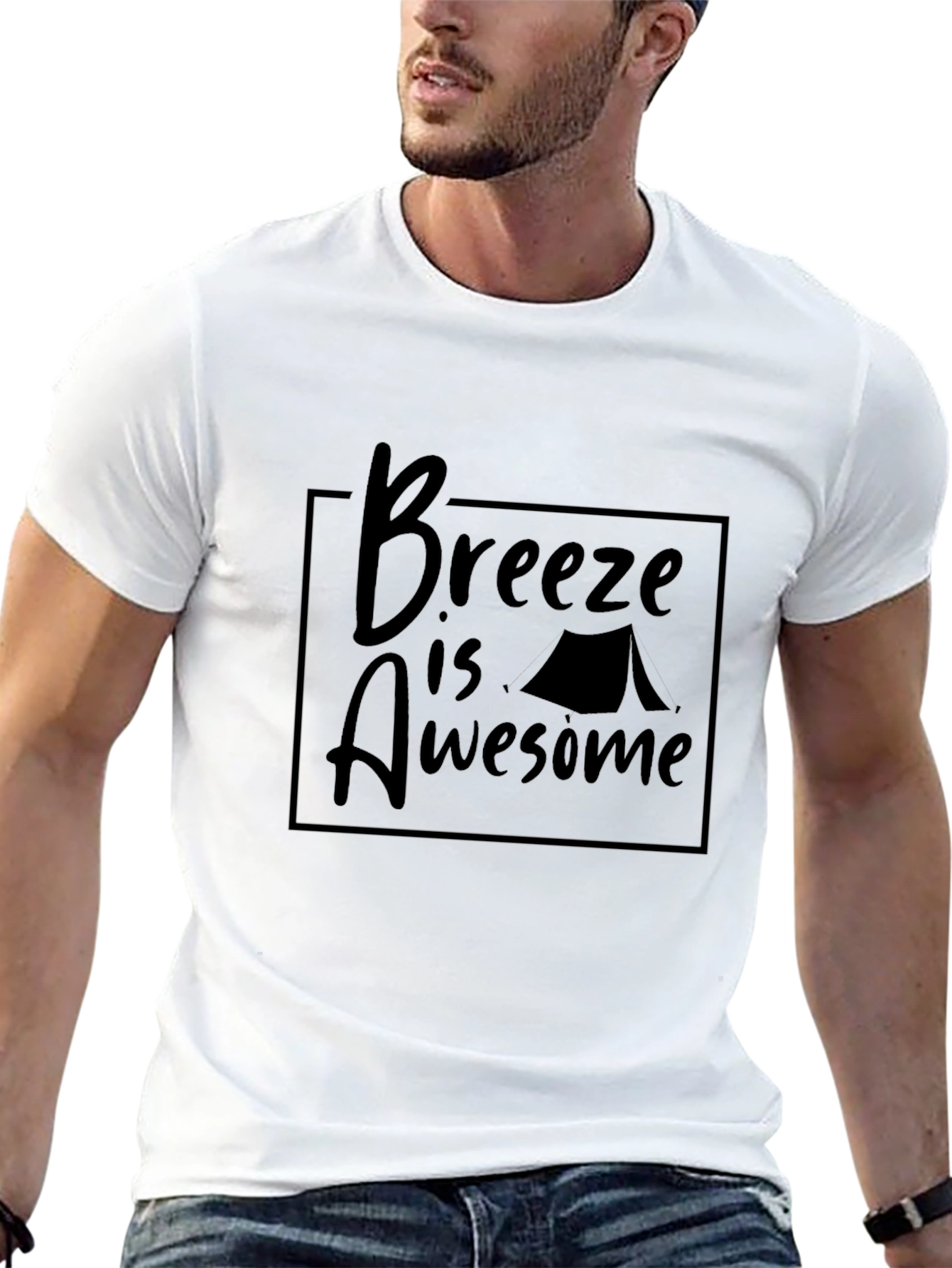 Breeze is Awesome Camping T-Shirt - Stylish Black Tee