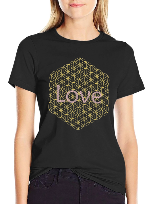 Love Flower of Life Graphic Tee - Black