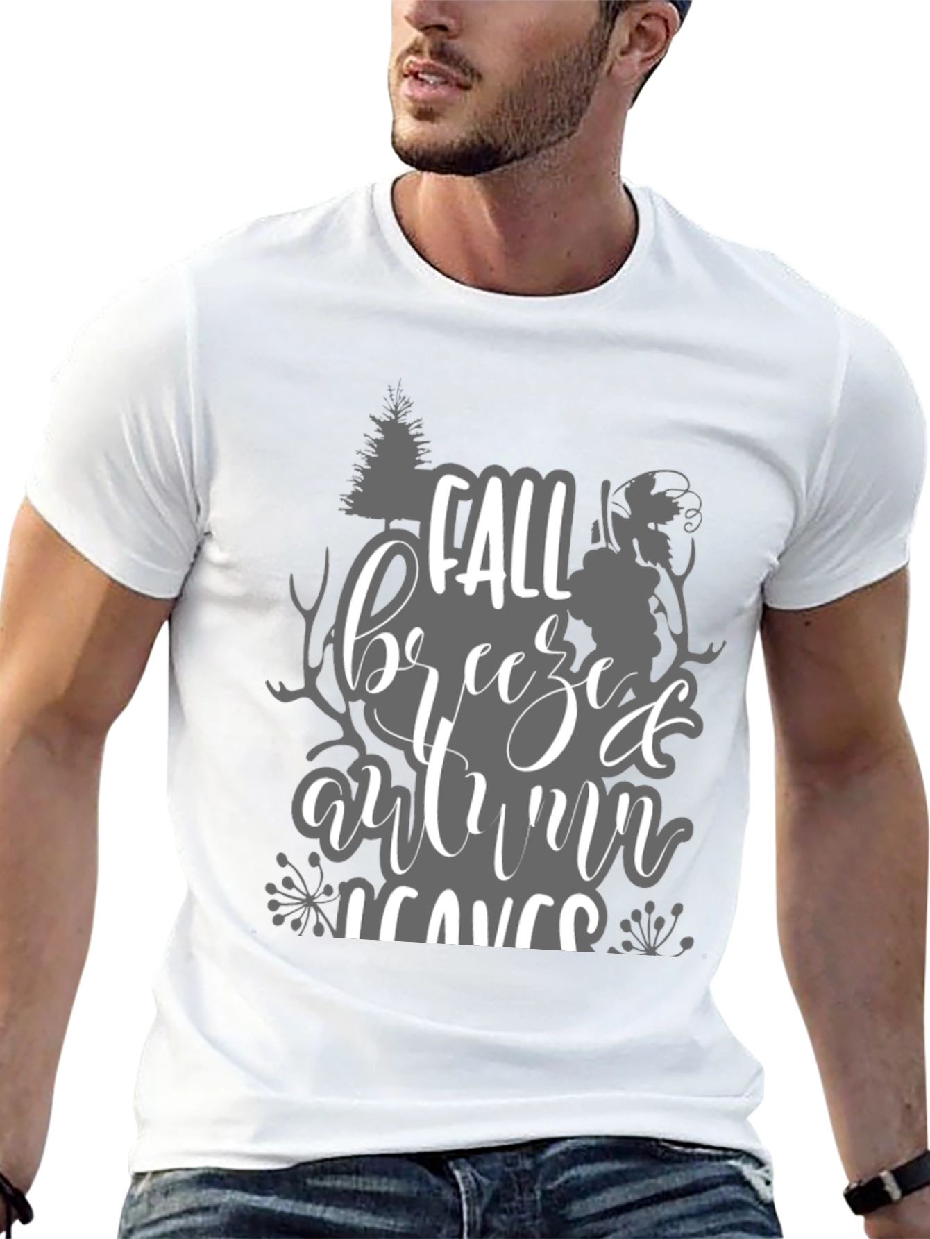 Fall Breeze Autumn Leaves Graphic T-Shirt