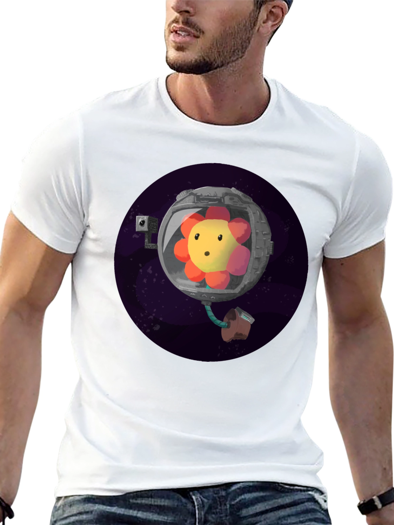 Cosmic Bloom Tee - Flower Astronaut T-Shirt