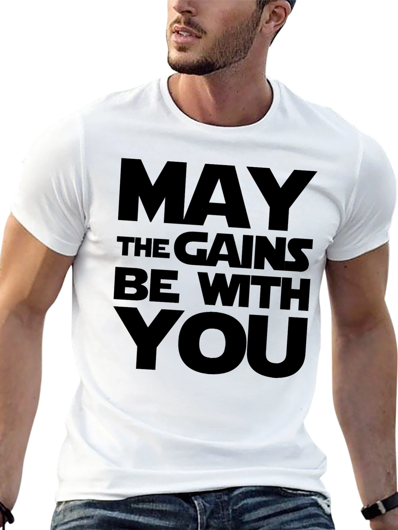 May the Gains Be With You - Black T-Shirt