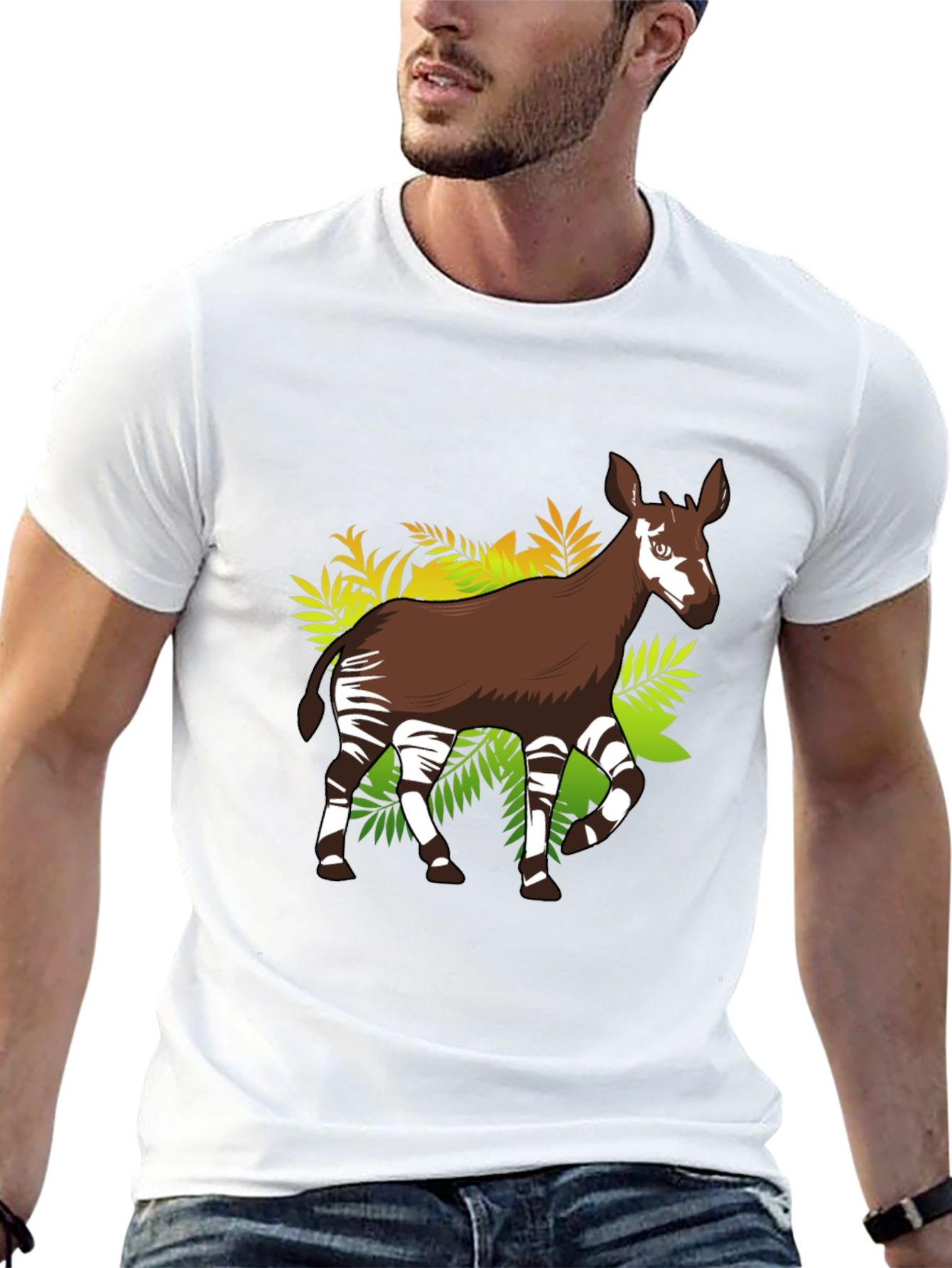 Okapi Graphic Tee - Unique Animal Print