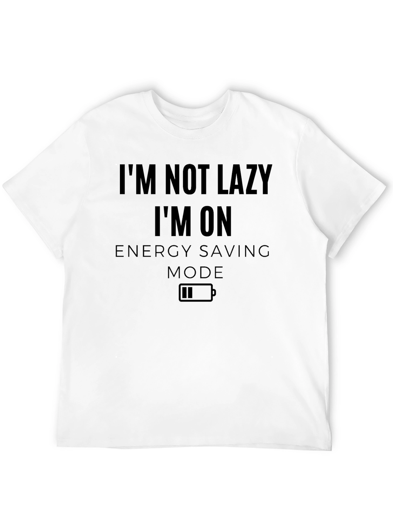 Funny Energy Saving Mode Mens Black T-shirt