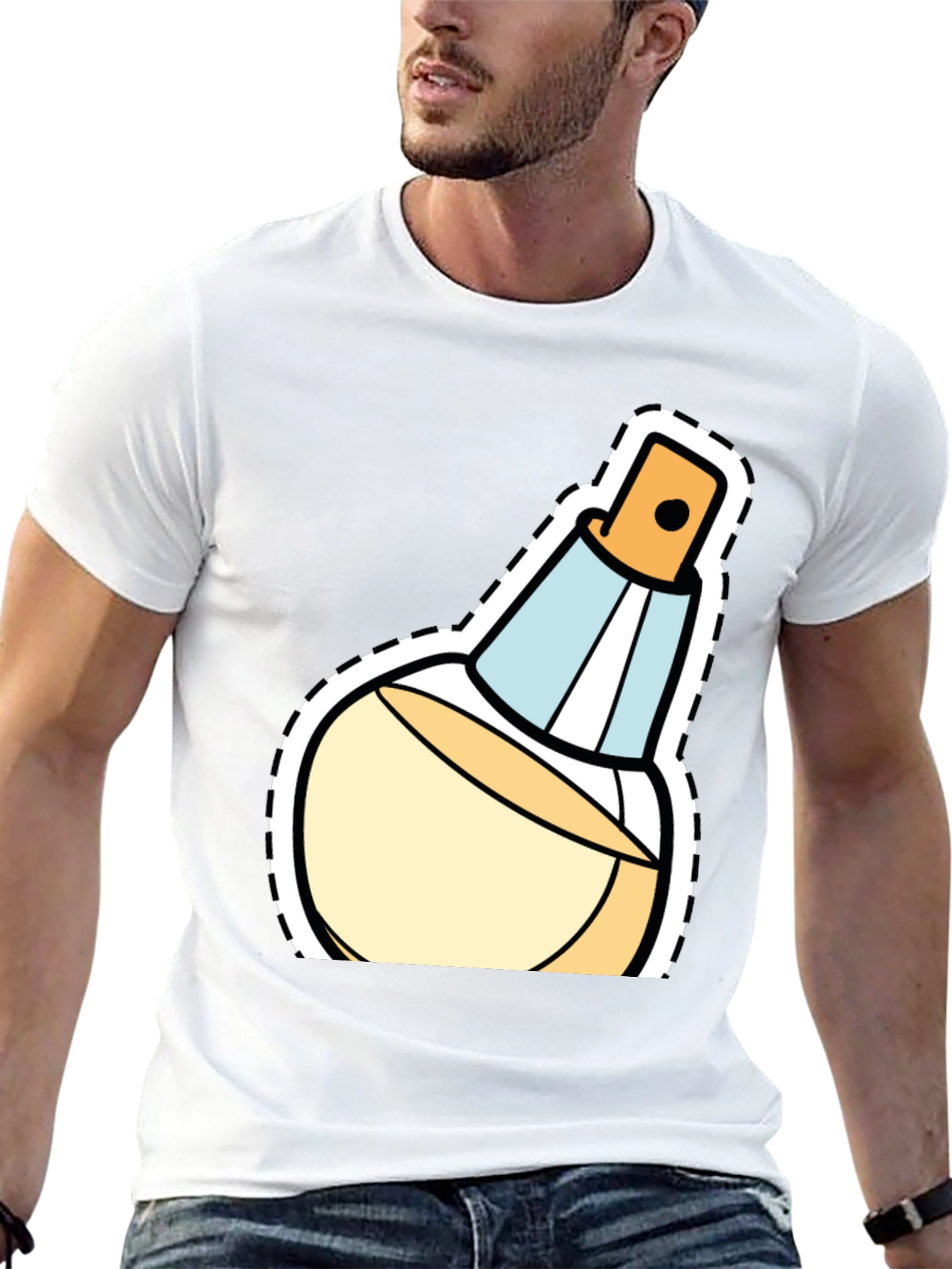 Stylish Perfume Bottle Graphic T-Shirt