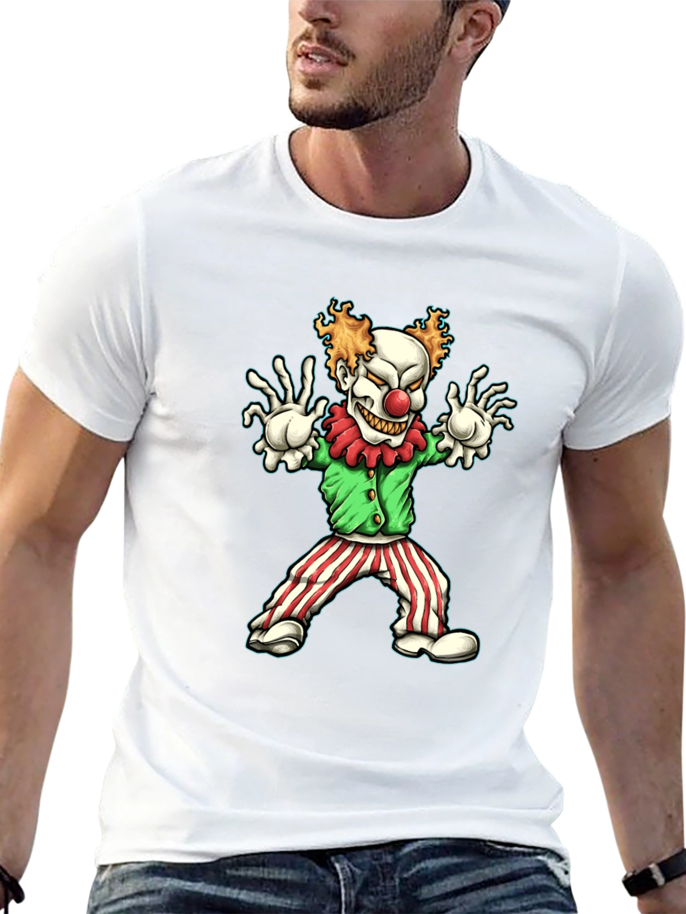 Creepy Clown Graphic Tee - Halloween Costume Shirt