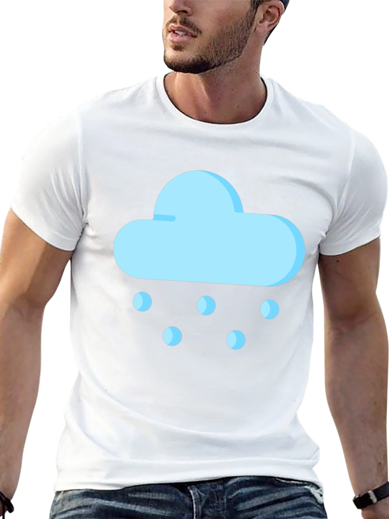 Snow Cloud Graphic Tee - Black Cotton Comfort