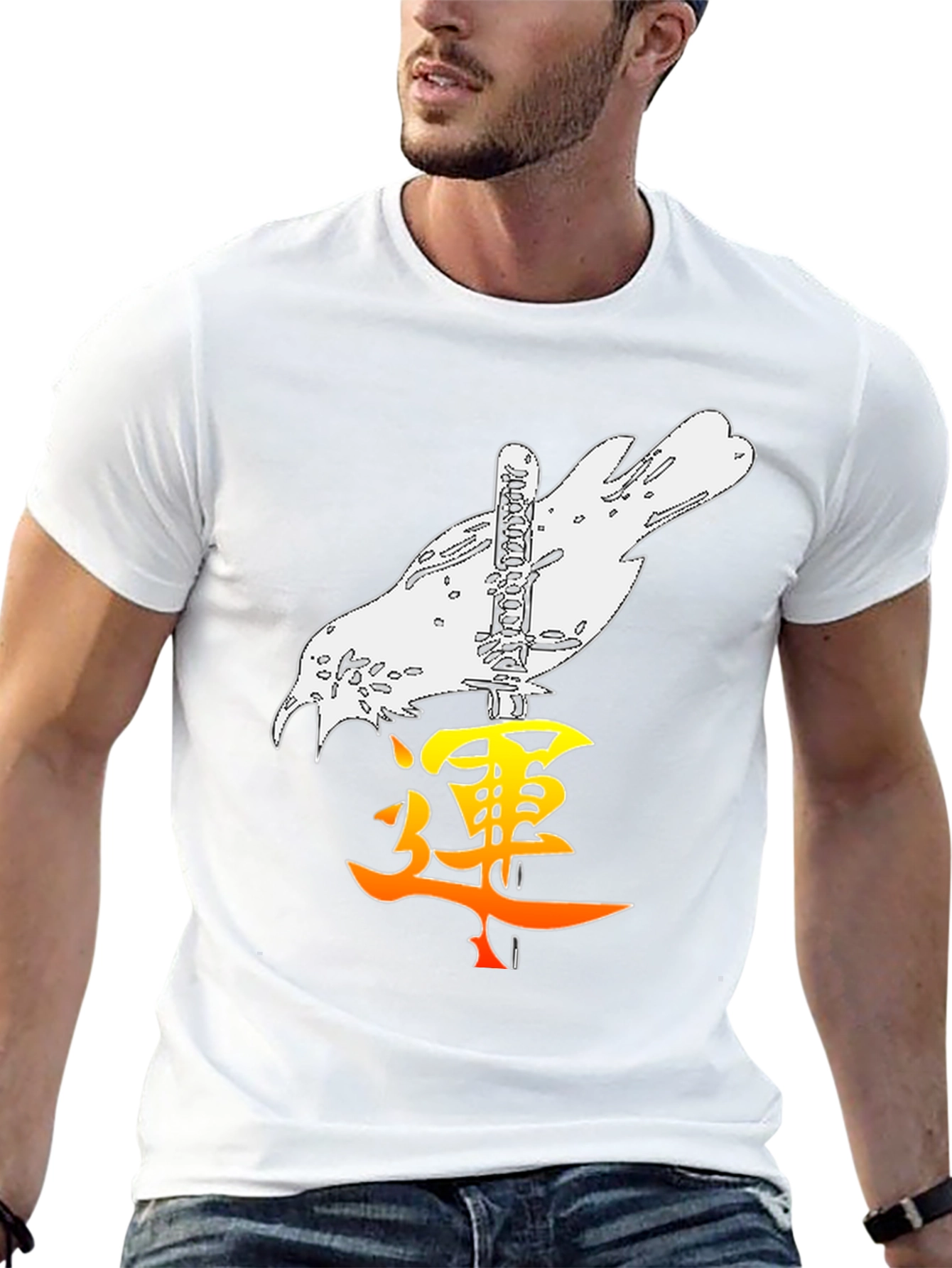 Raven Katana Kanji Graphic Tee