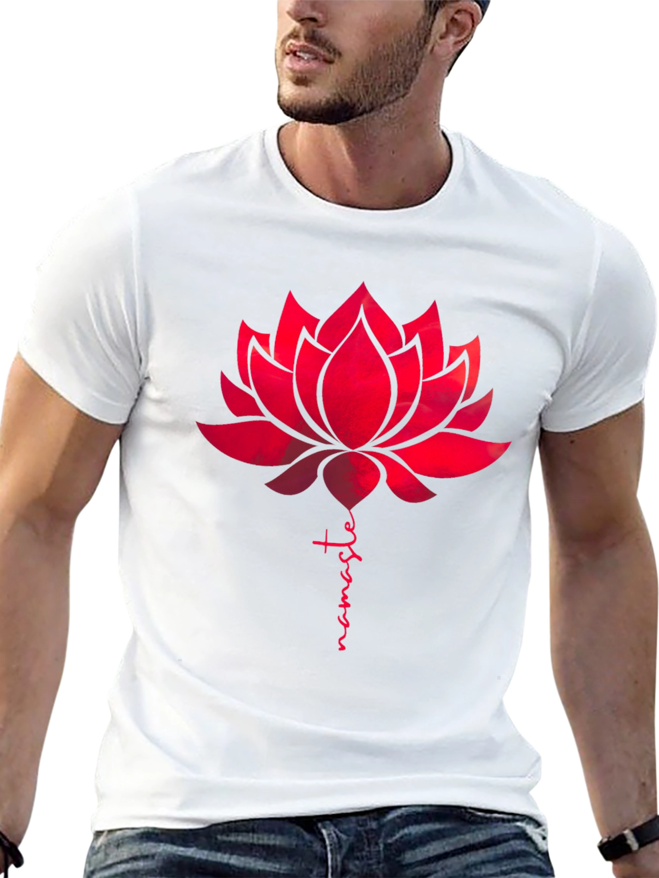 Namaste Lotus Flower Graphic Tee - Black
