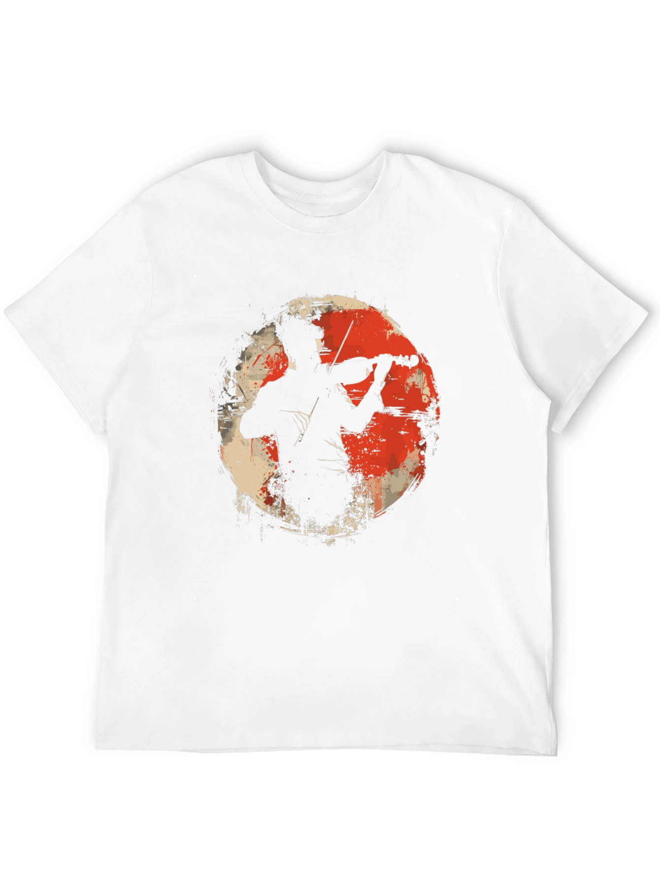 Violinist Silhouette Graphic Tee - Black Cotton T-Shirt