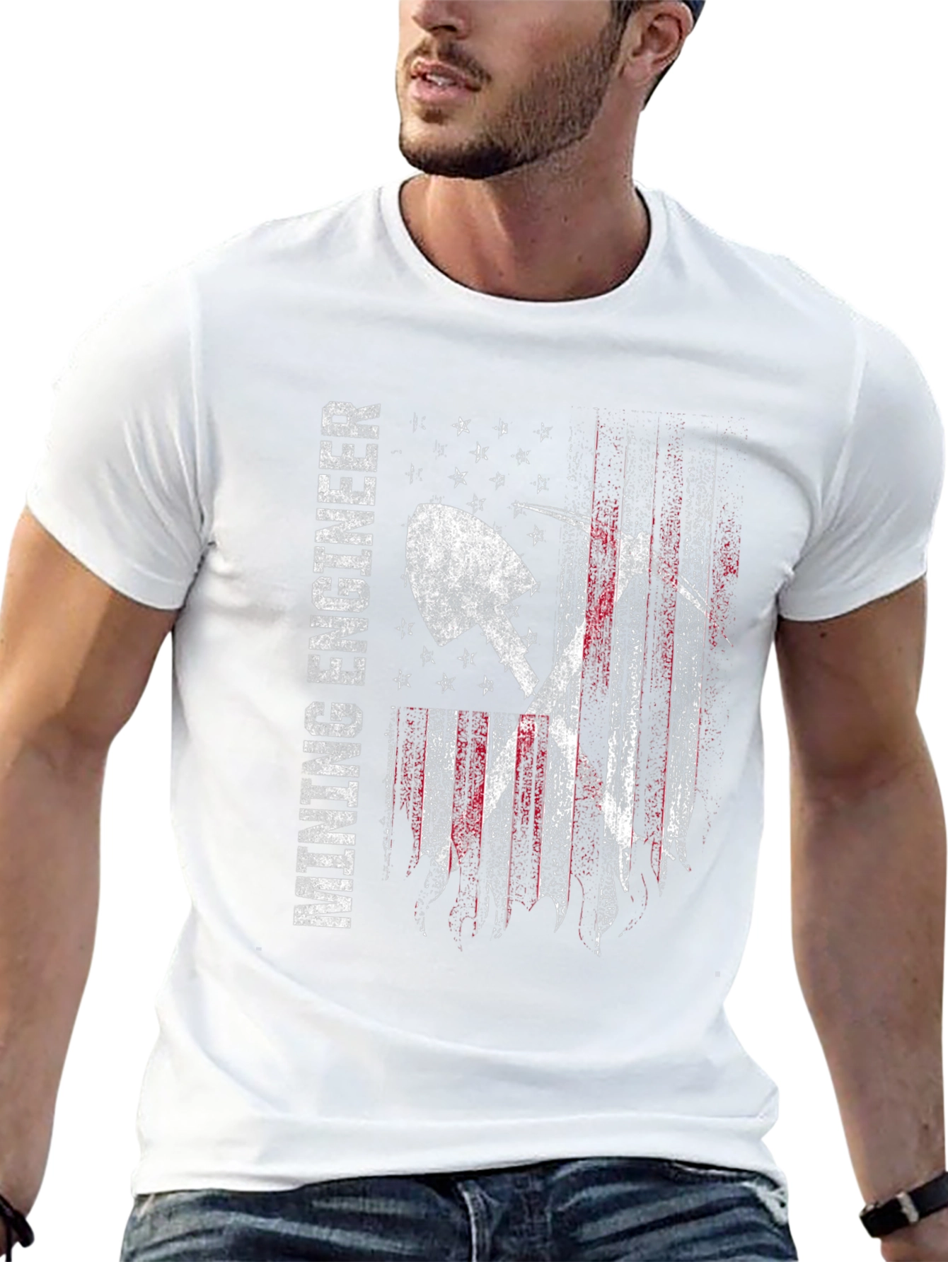 Mining Engineer American Flag T-Shirt