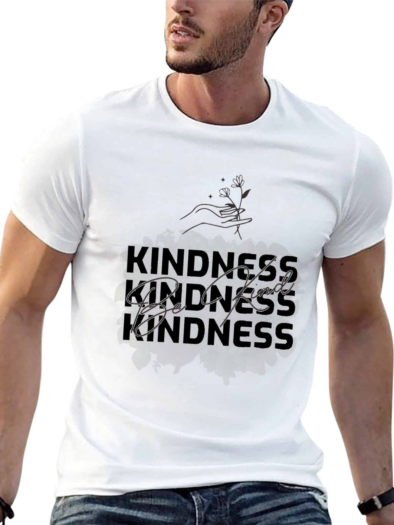 Kindness Graphic Print Black T-Shirt