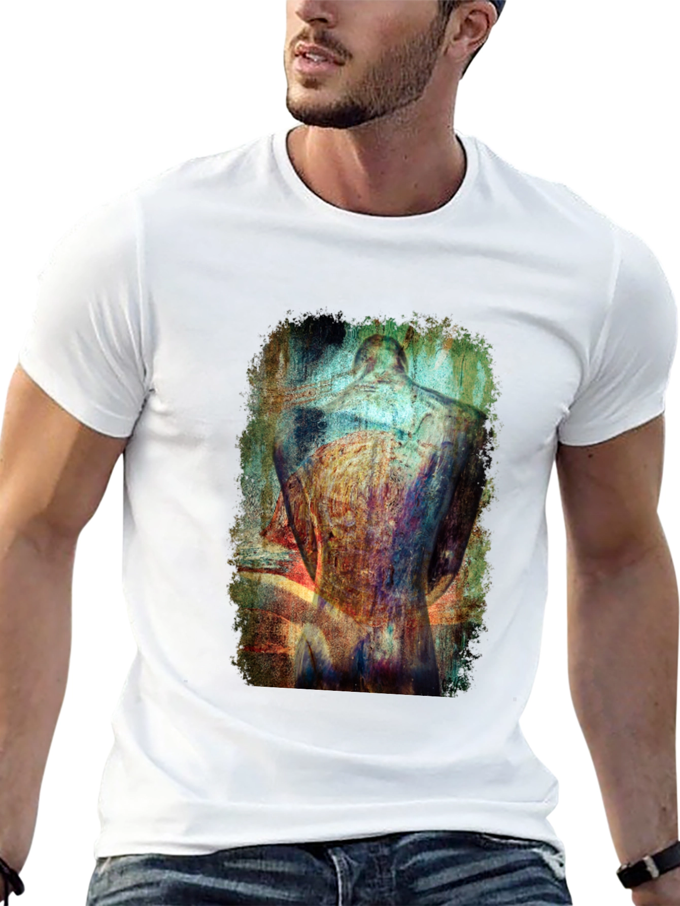Abstract Back Graphic T-Shirt - Modern Art Tee