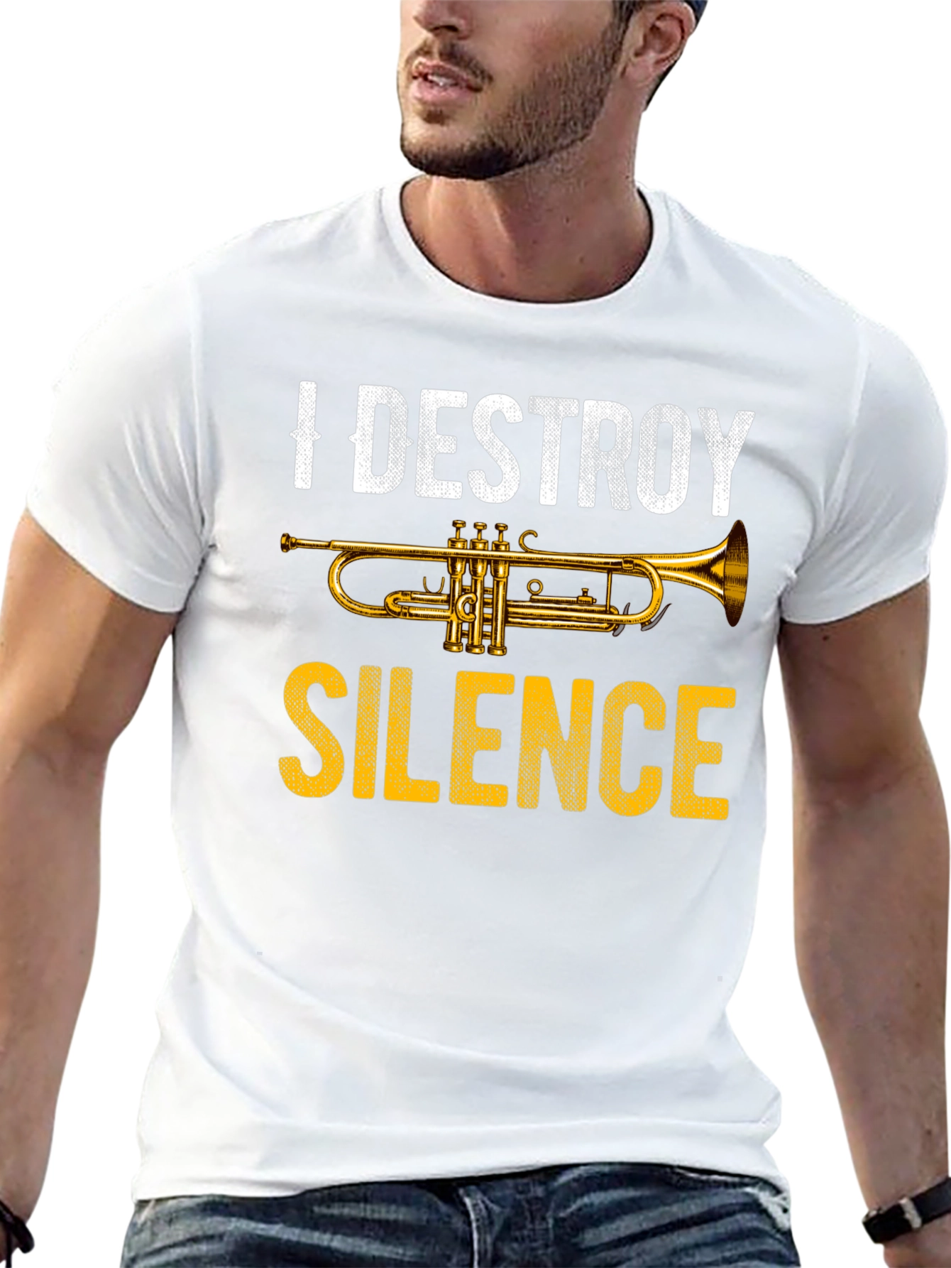 I Destroy Silence Trumpet Graphic Tee - Music Lover