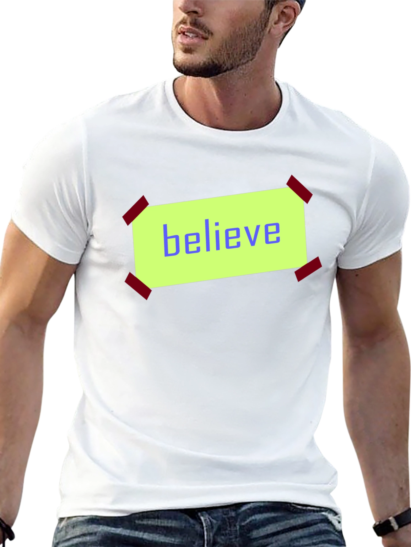 Believe Graphic Print Black Cotton T-Shirt